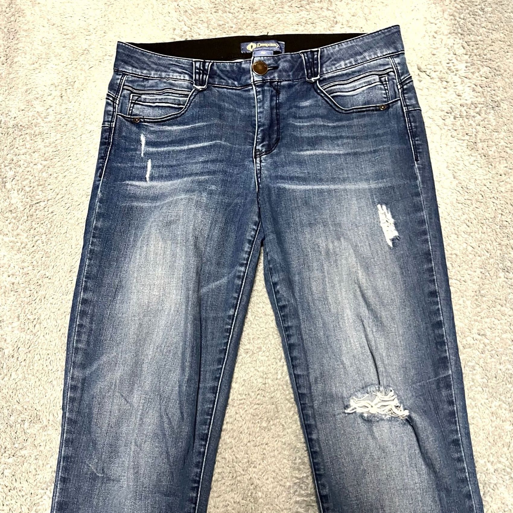 Vintage Democracy Jeans Womens 10 Ankle Ab Solution Stretch Blue 33x29.5 Regular Women Mens? Size 32" / US 10 / IT 46 - 2 Thumbnail