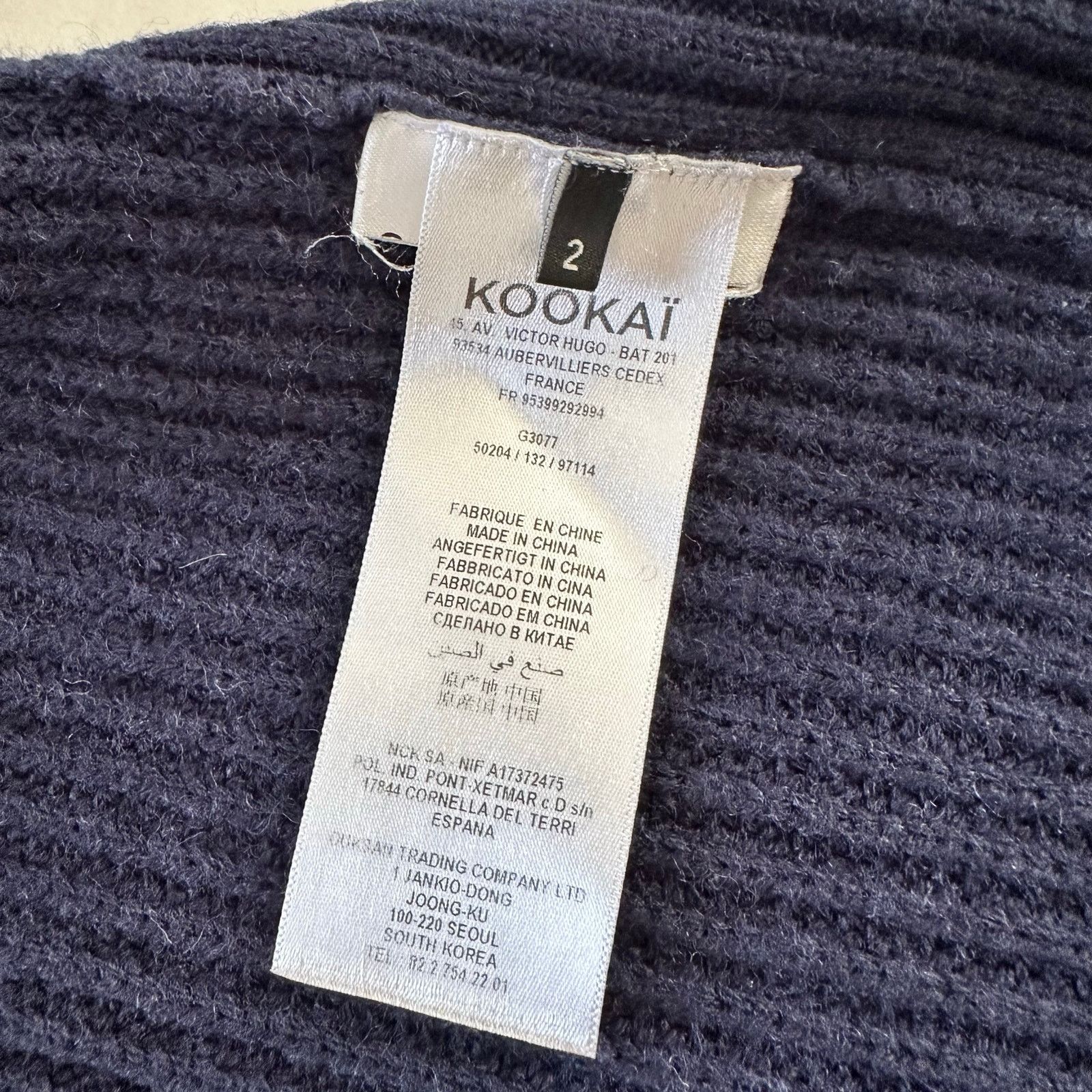 Other Kookai Navy Wool Chunky Knit Cowl Neck Sweater Size M Size M / US 6-8 / IT 42-44 - 12 Thumbnail