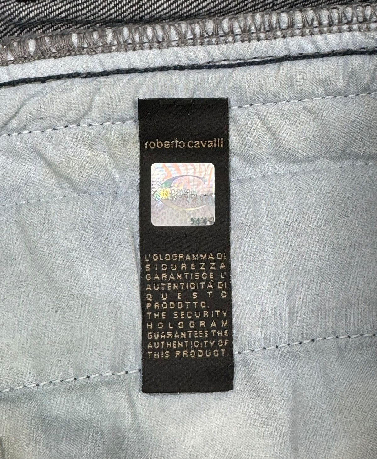 Just Cavalli × Vintage Just Cavalli Waxed Glitter Jeans Cropped Ankle Zip size 28 Size 28" / US 6 / IT 42 - 15 Thumbnail