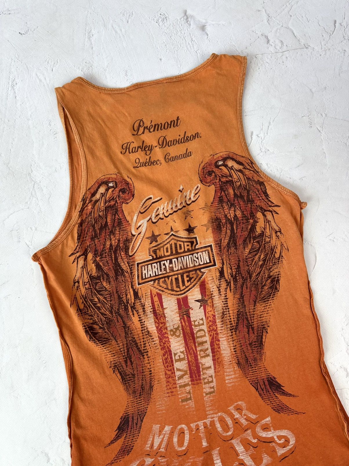 Other Vintage Harley Davidson Orange Washed Printed Top Size S / US 4 / IT 40 - 6 Thumbnail
