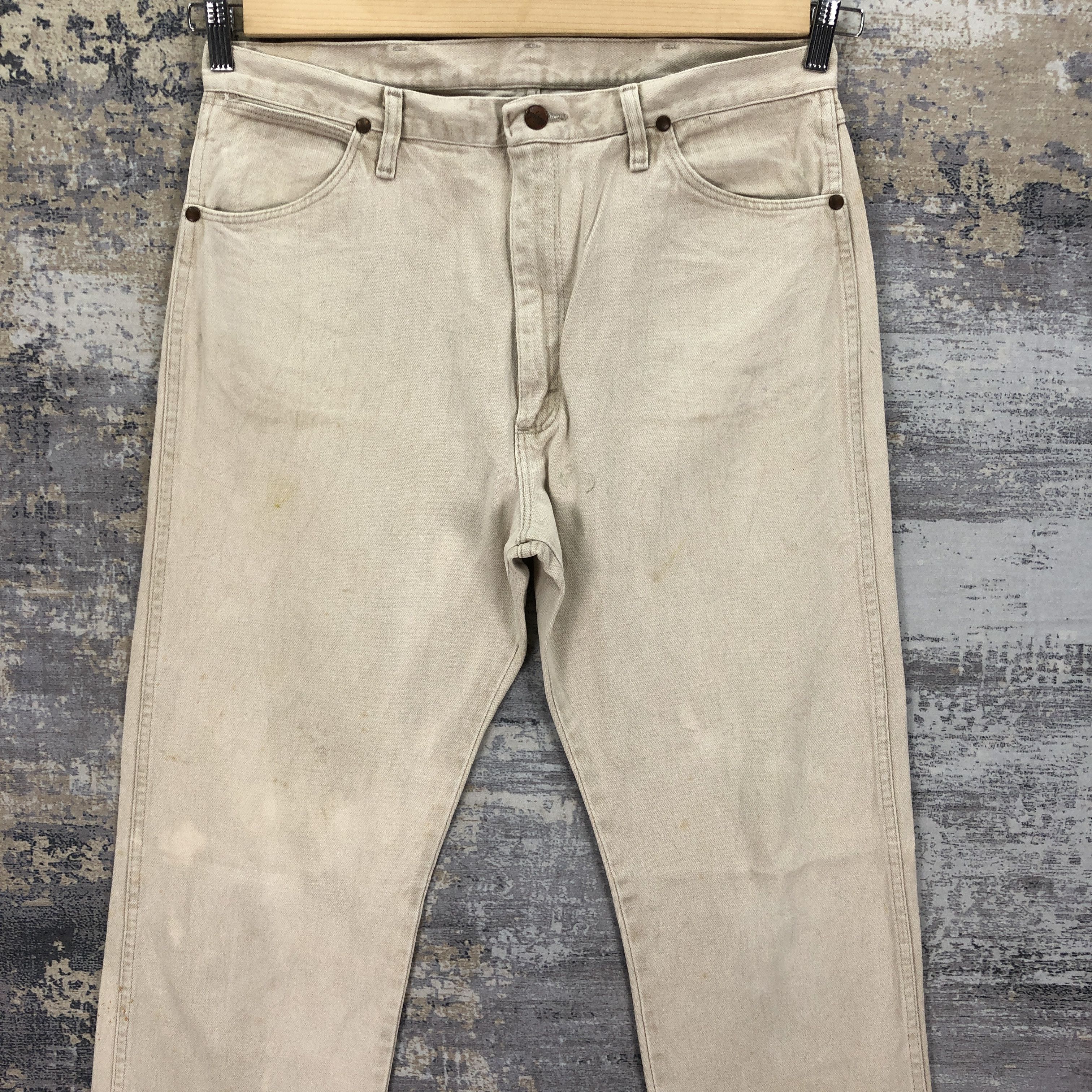 Wrangler Vintage Wrangler Beige Jeans Wrangler Stonewash Faded Denim Size US 34 / EU 50 - 3 Thumbnail