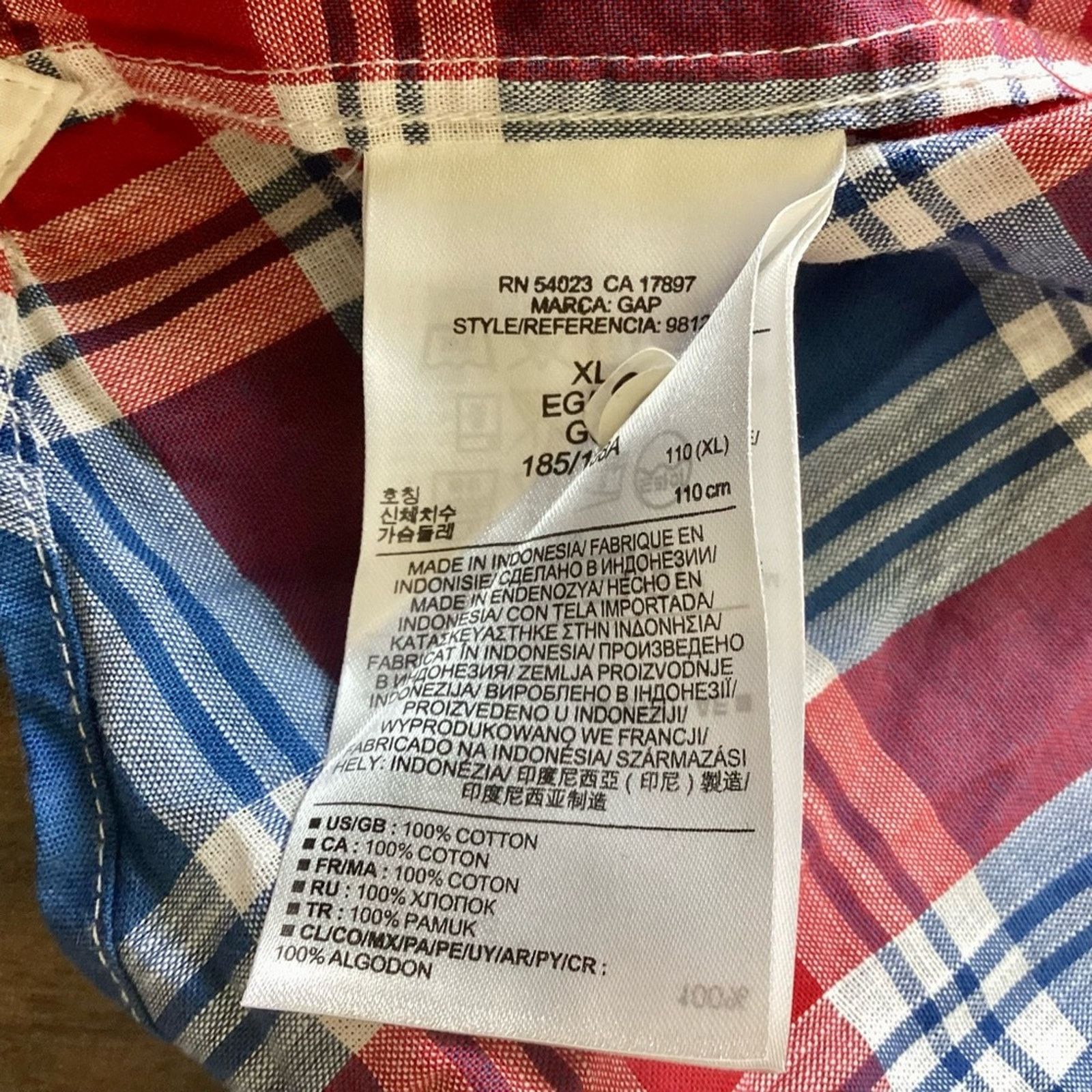 Gap GAP Plaid Button Down Size US XL / EU 56 / 4 - 5 Thumbnail