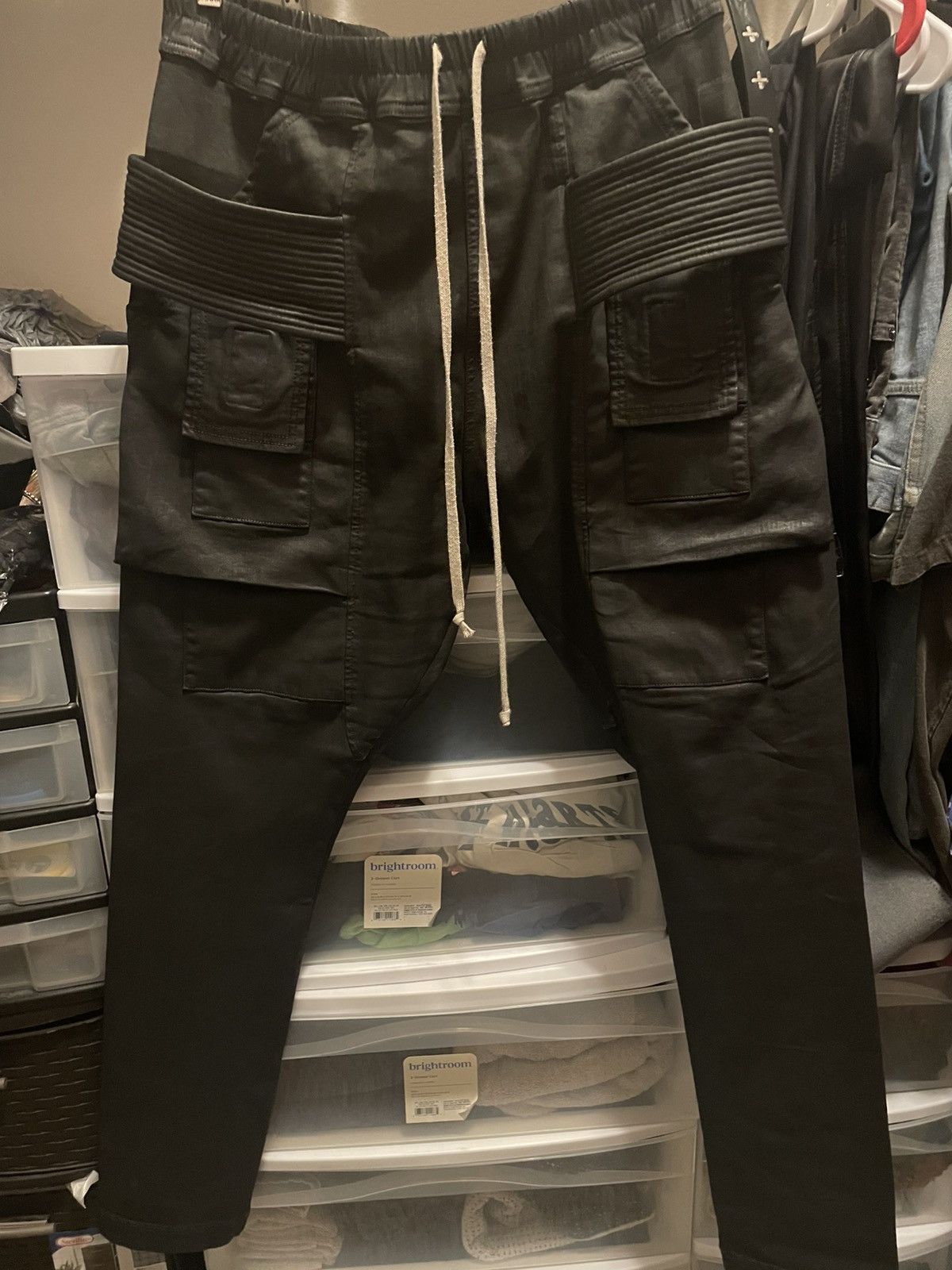 Rick Owens Drkshdw Waxed Creatch Cargos Size US 39 - 3 Thumbnail