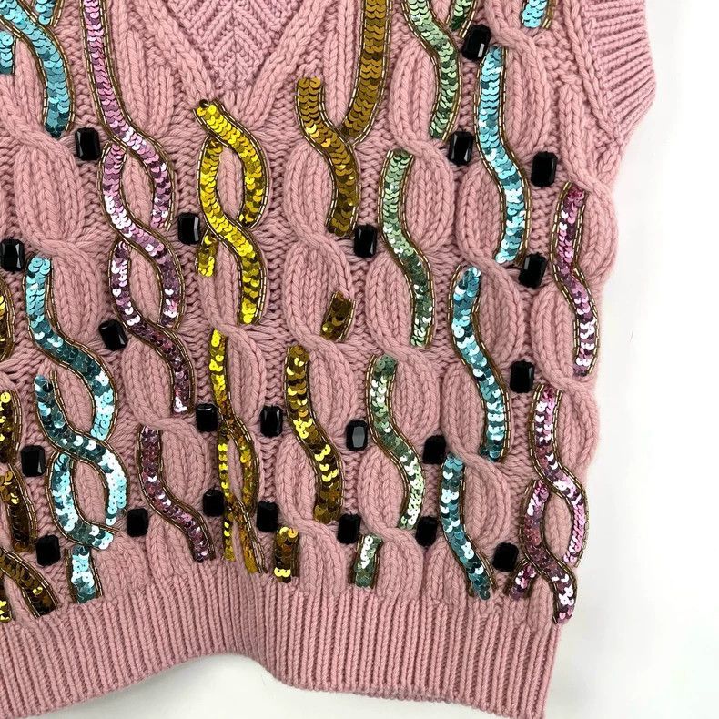 Gucci Gucci Embroidered sequin knitted vest Size S / US 4 / IT 40 - 5 Thumbnail