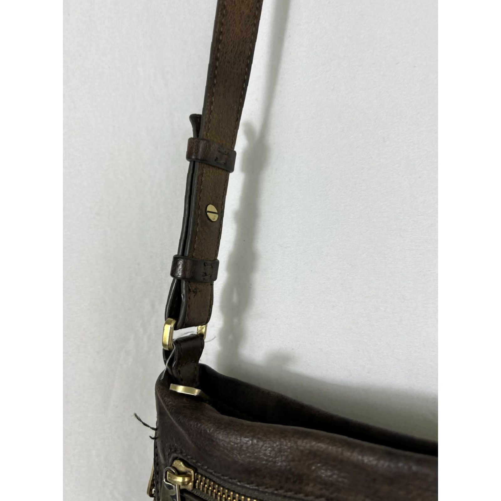 Fossil Fossil Piper Crossbody Bag Brown Pebbled Leather 12x9x1-3 Adjustable Strap Removable Zipper Closure Size ONE SIZE - 7 Thumbnail