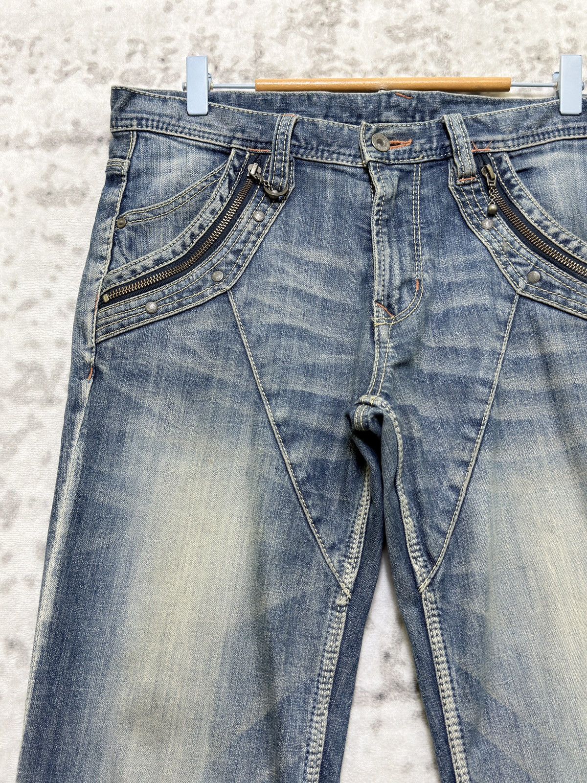 HIDEAWAYS Hideaways Nicole Mud Wash Zipper Straight Cut Jeans Size US 32 / EU 48 - 4 Thumbnail