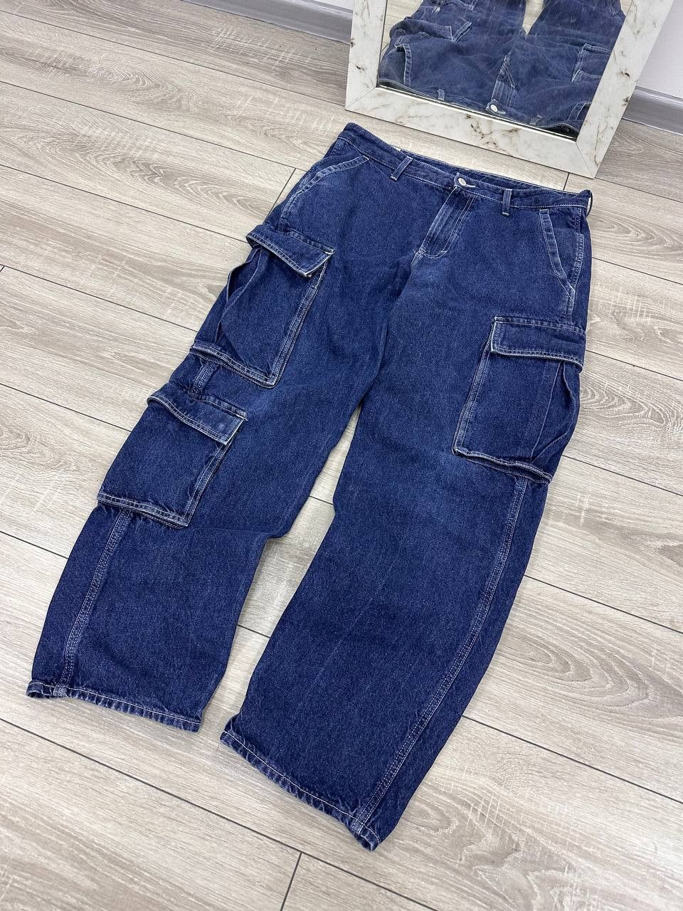 Japanese Brand Baggy Multipocket Cargo Y2K Wide Jeans Size US 34 / EU 50 - 5 Thumbnail