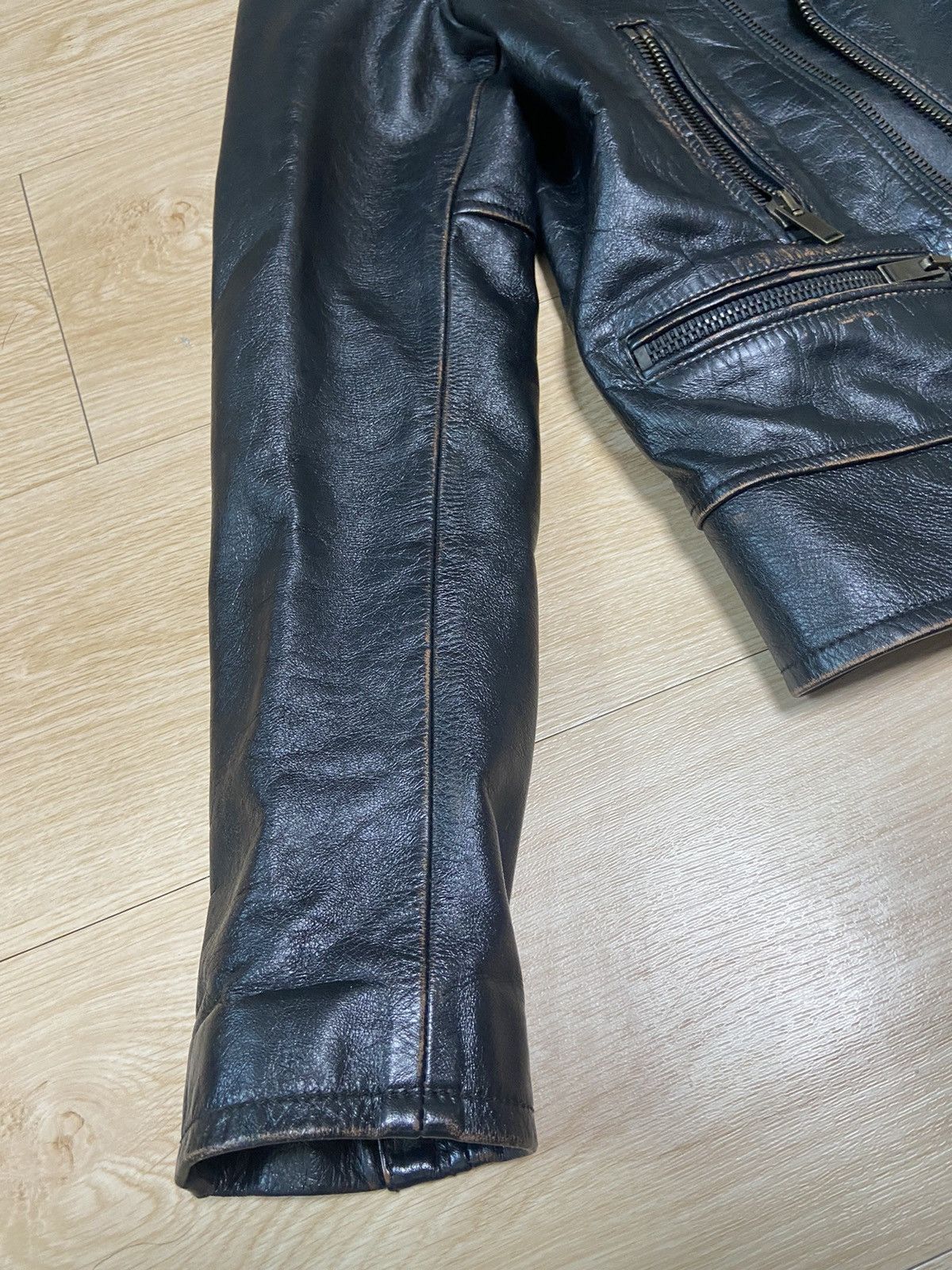 46 Saint Laurent 1971 printing L01 rider leather jacket