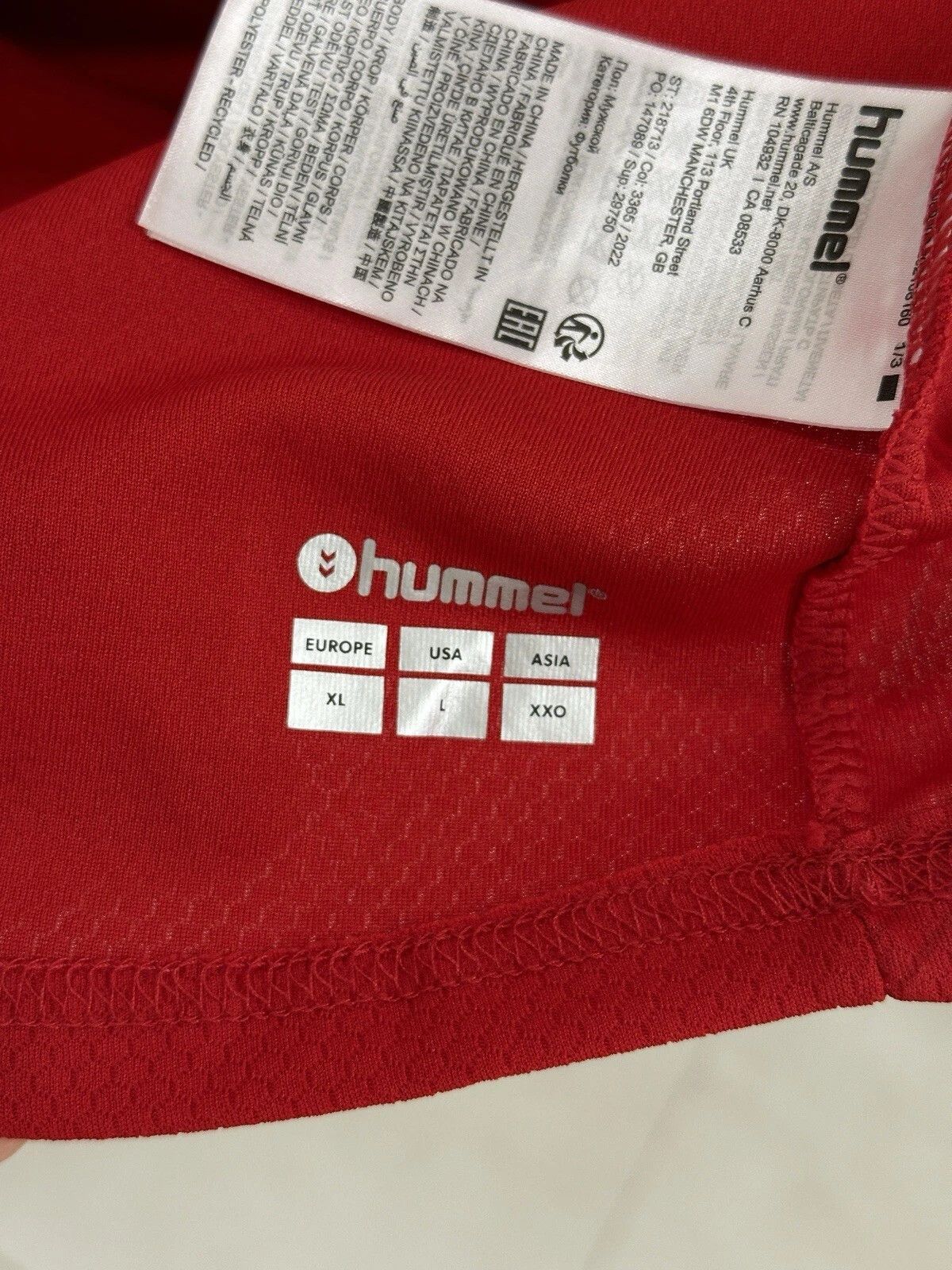 Hummel National Denmark 2022 2023 Home Jersey Shirt Soccer Football Size US XL / EU 56 / 4 - 6 Thumbnail