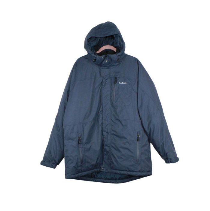 L.L. Bean LL Bean Men's Carbon Navy Nylon Rugged Ridge Hooded Parka