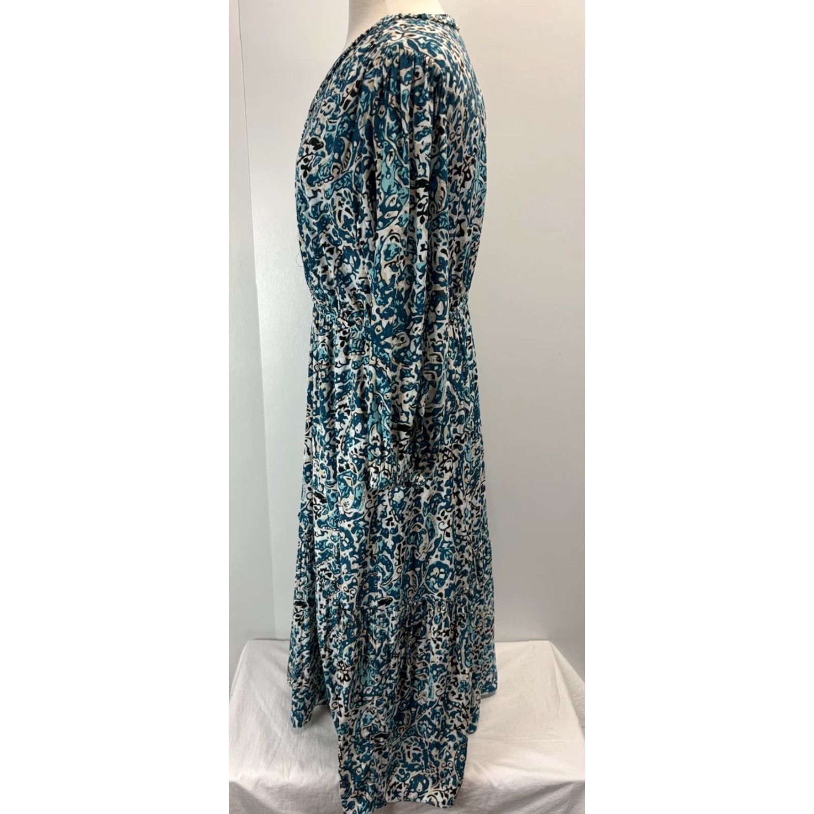 Vintage NEW! Chico’s Self Braid Paisley Midi Dress Sz 2 US 12 Women’s Turquoise Tiered Size XL / US 12-14 / IT 48-50 - 2 Thumbnail