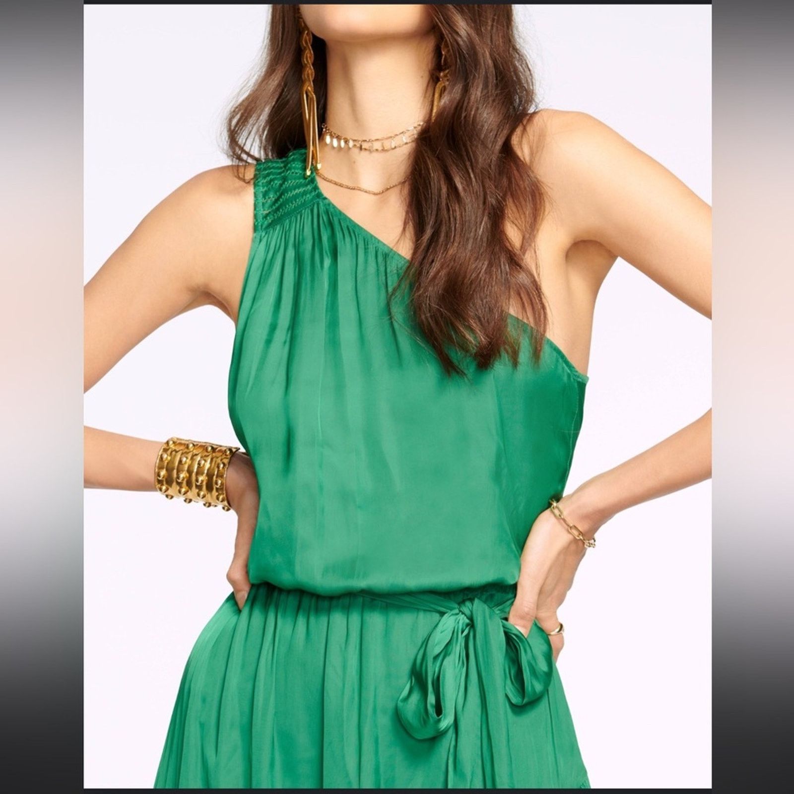 Ramy Brook NWT Ramy Brook $545 One-Shoulder BLUE Dress Size S Size S / US 4 / IT 40 - 7 Thumbnail