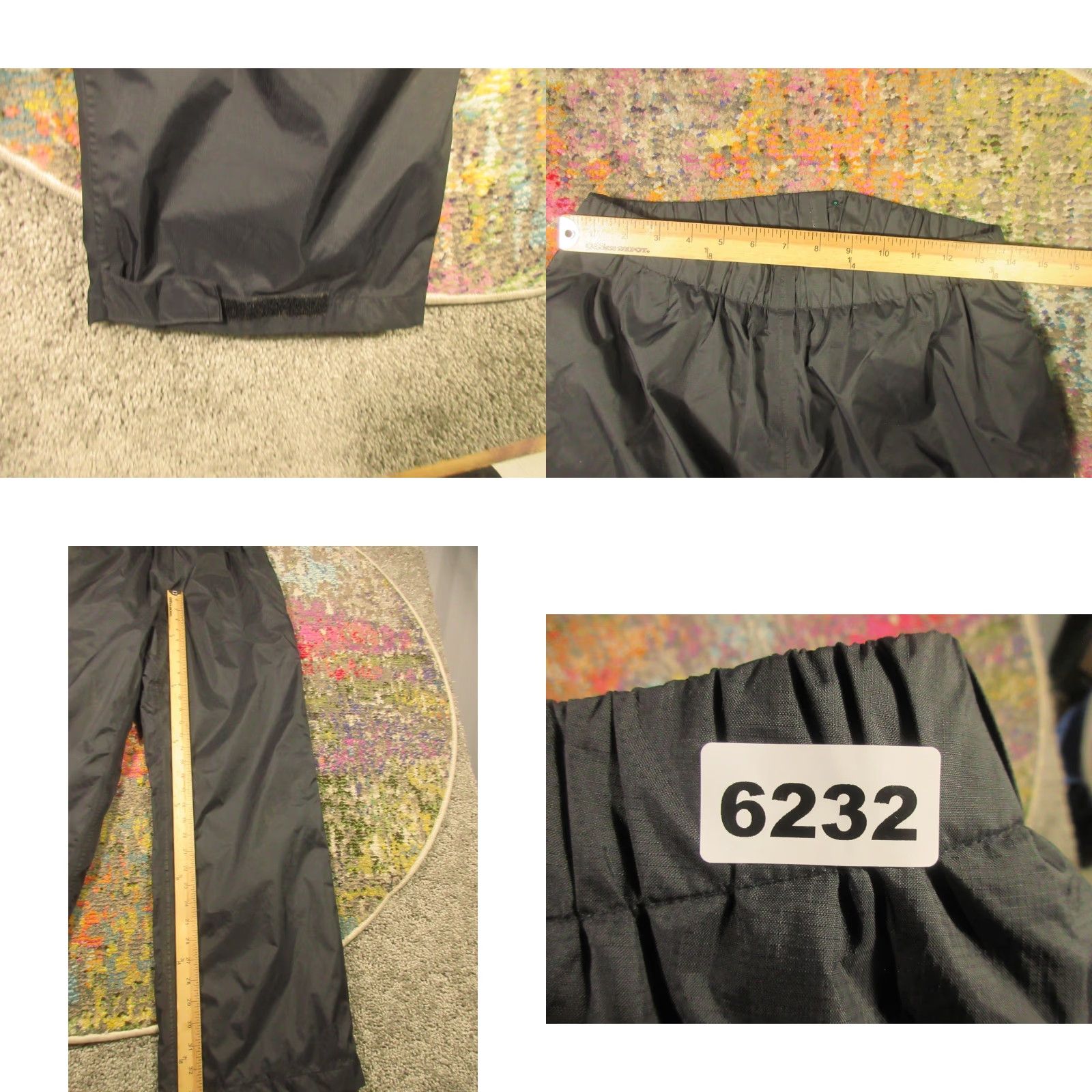 Rains Columbia Rain Pants Mens S Black Waterproof Lightweight Omni-Tech Elastic Waist Straight Leg Casual Travel 32 Inseam Mens Size US 29 - 8 Thumbnail