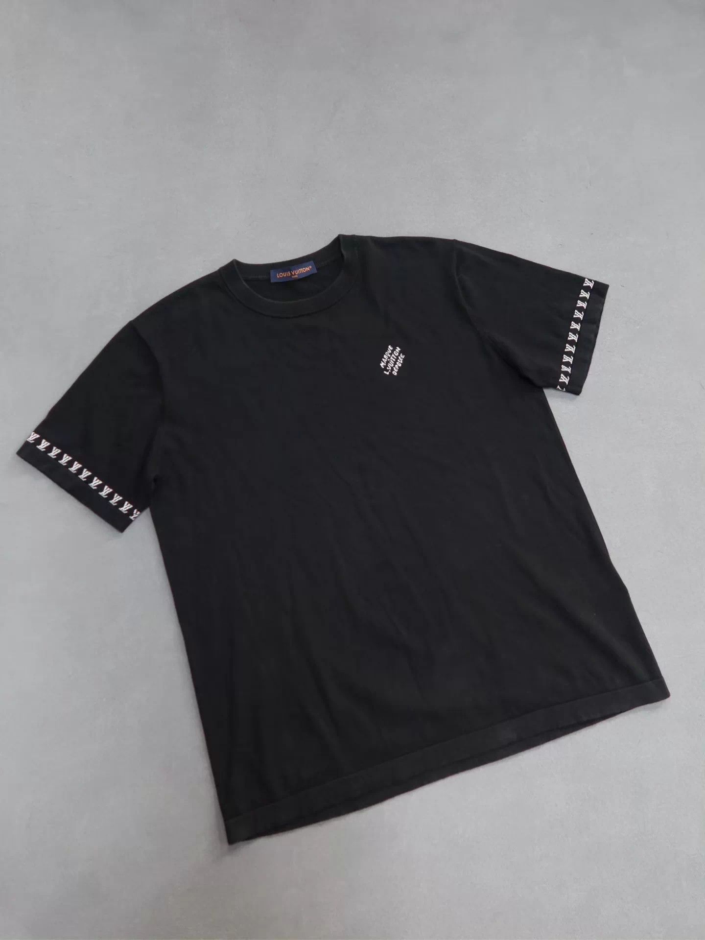 Louis Vuitton LV black knit jacquard crewneck short-sleeve tee XL Size US XL / EU 56 / 4 - 1 Thumbnail