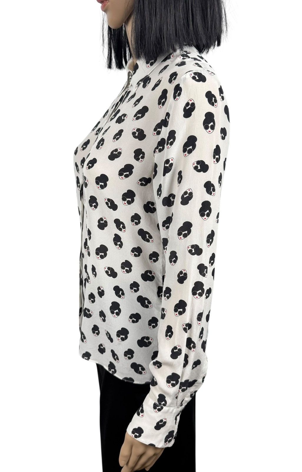 Alice + Olivia Alice + Olivia Stace Face Willa Silk Blouse Button Up Size XS / US 0-2 / IT 36-38 - 6 Thumbnail