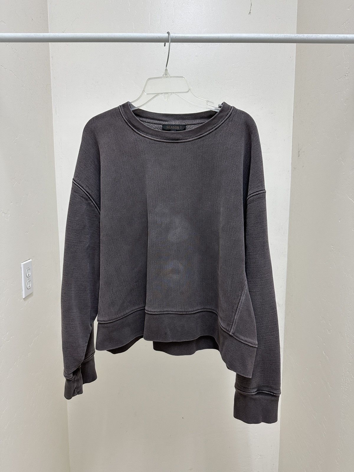 image of Yeezy Season 3 Onyx Crewneck in Brown, Men's (Size Medium)