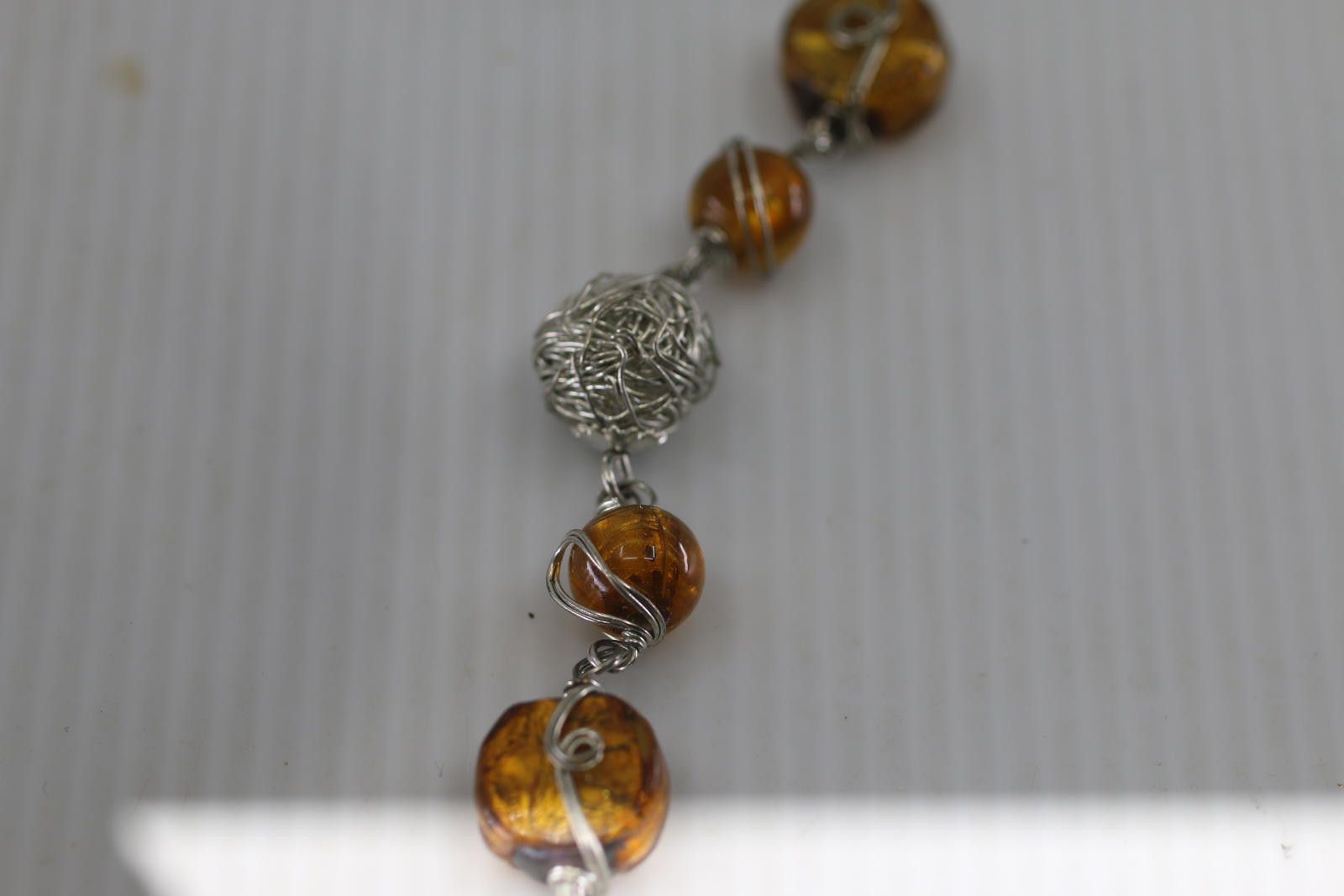 The Unbranded Brand Handmade Amber Bead Necklace Silver Wire Artisan Necklace Size ONE SIZE - 5 Thumbnail