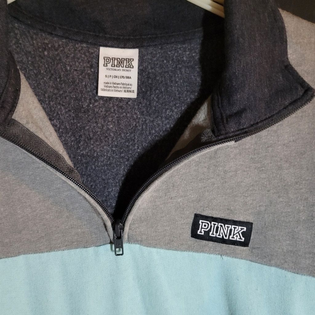 Pink PINK,dark gray sweatshirt with 1/4 zip, pockets, NWOT, S Size XS / US 0-2 / IT 36-38 - 2 Thumbnail