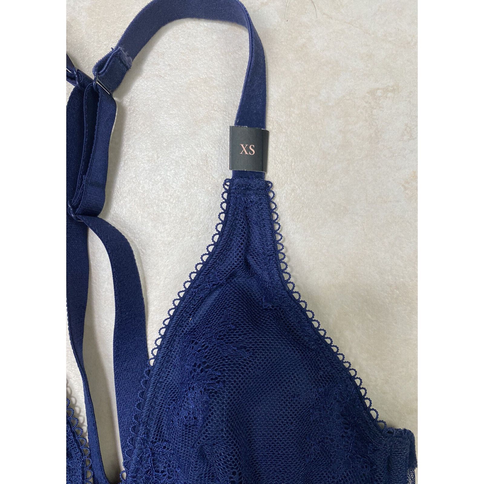 Victoria's Secret NWT Victoria's Secret XS Blue Lace Sexy Bra Bralette Clasp Size ONE SIZE - 3 Thumbnail