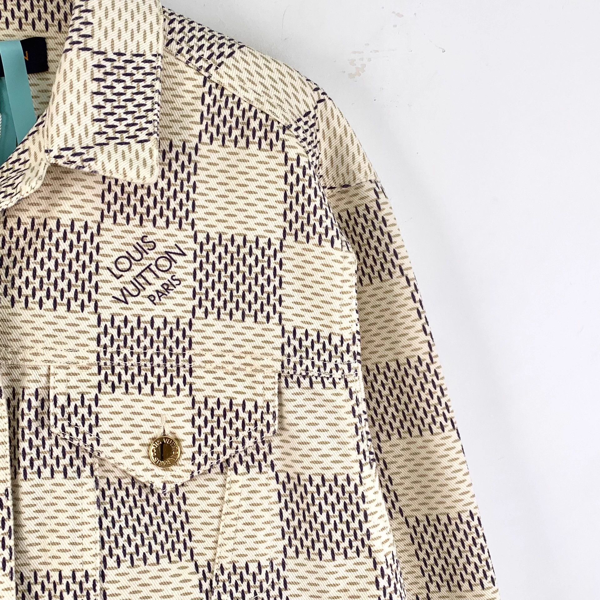 Louis Vuitton LW0028 Louis Vuitton 2022 Color Block Sleeve Denim Jacket, Size XS / US 0-2 / IT 36-38 - 3 Thumbnail