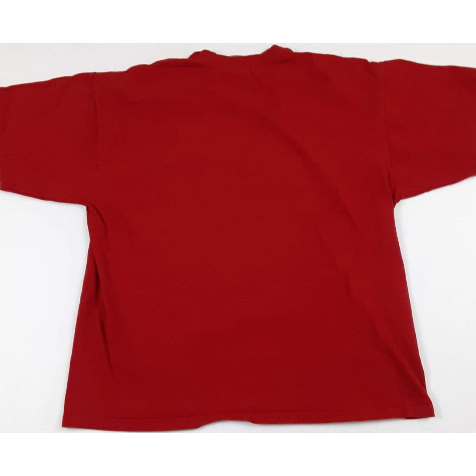 Nike VINTAGE Nike Red T-Shirt Large 90s Mens Cotton Jersey Crew Neck Short Sleeve Embroidered Left Pit to Pit 22in 25in Long Size US L / EU 52-54 / 3 - 3 Thumbnail