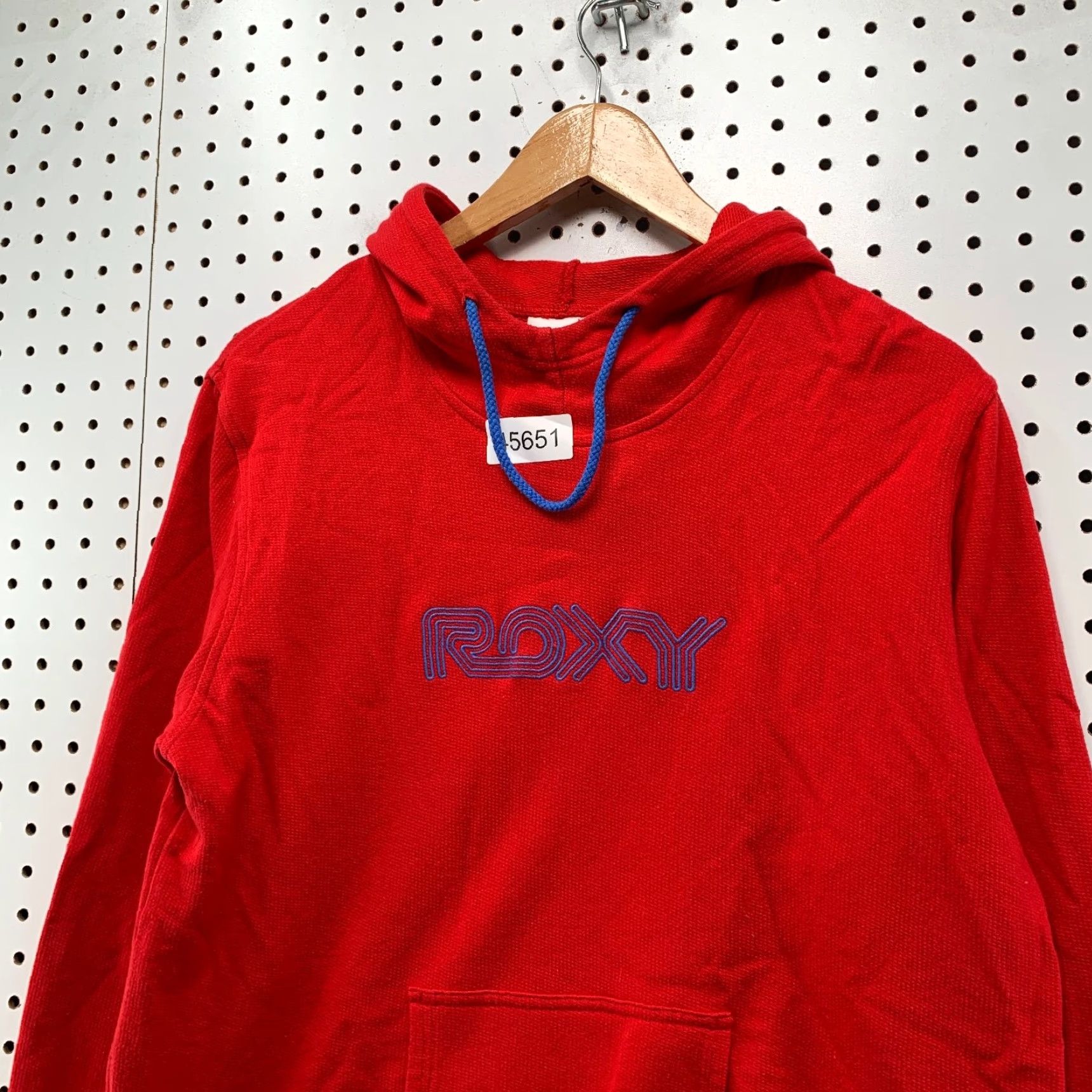 Vintage ROXY Hoodie Women Medium Red Surf Hooded Fleece Pullover Sweatshirt Size M / US 6-8 / IT 42-44 - 6 Thumbnail