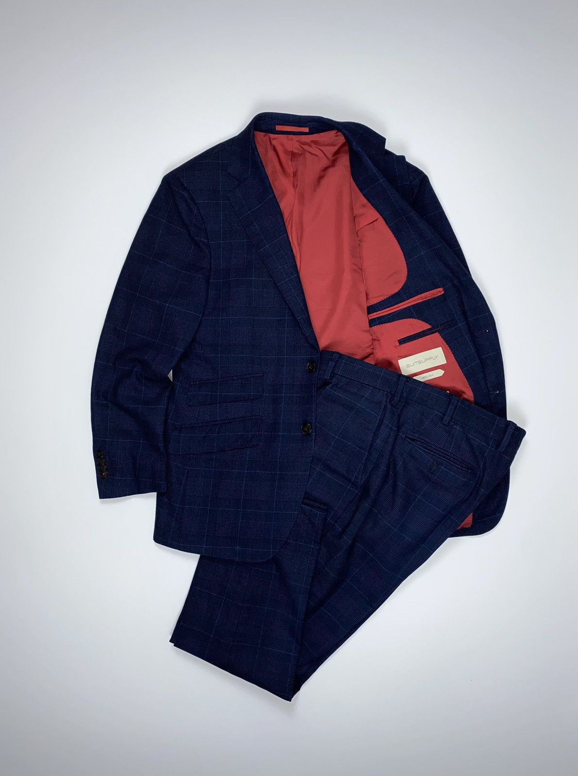 🚨2 Pieces Suitsupply SIENNA vintage wool blue suit Sz 24 48S