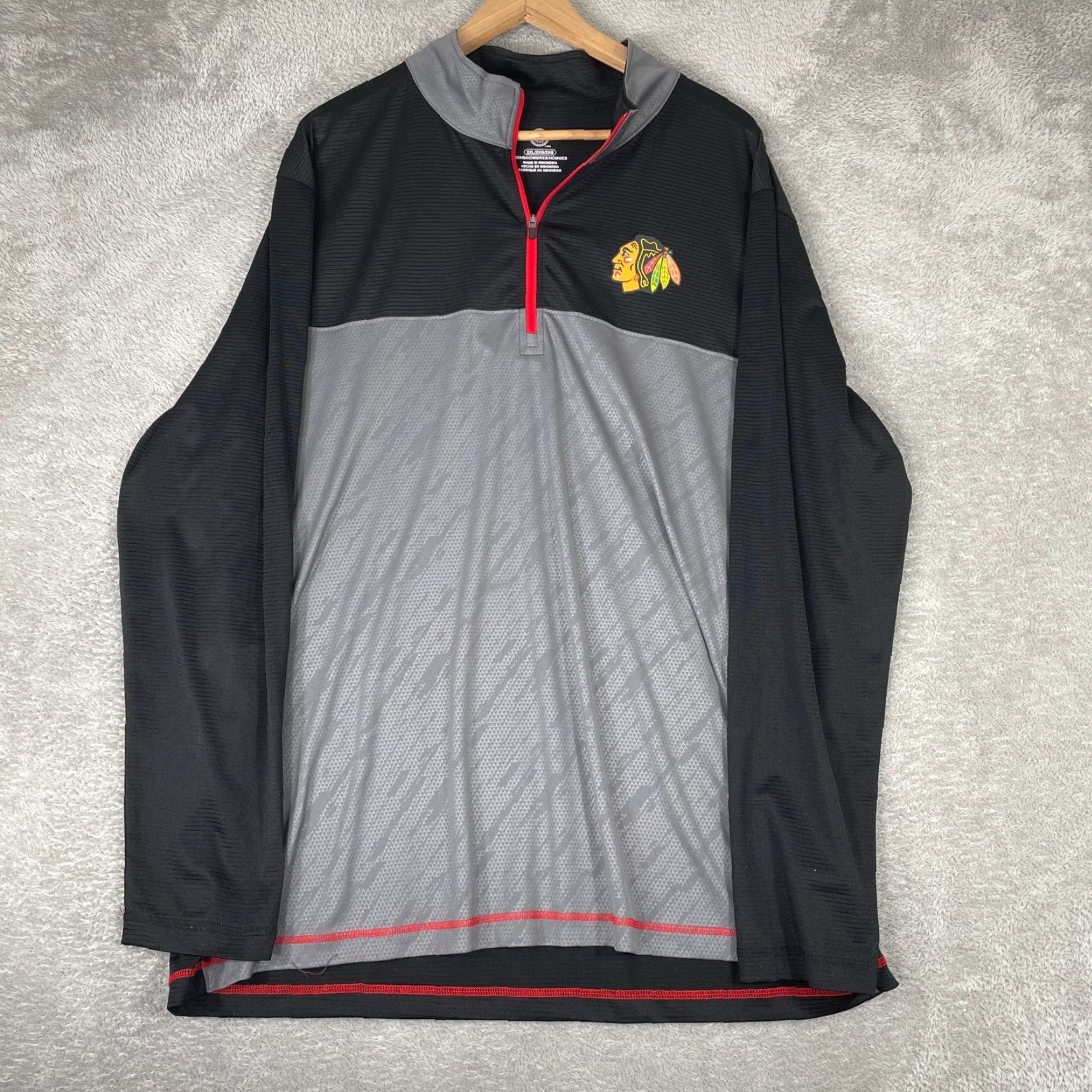 NHL NHL Chicago Blackhawks Pullover Mens 2XL Black Quarter Zip Hockey Fan Gear Size US XXL / EU 58 / 5 - 2 Thumbnail