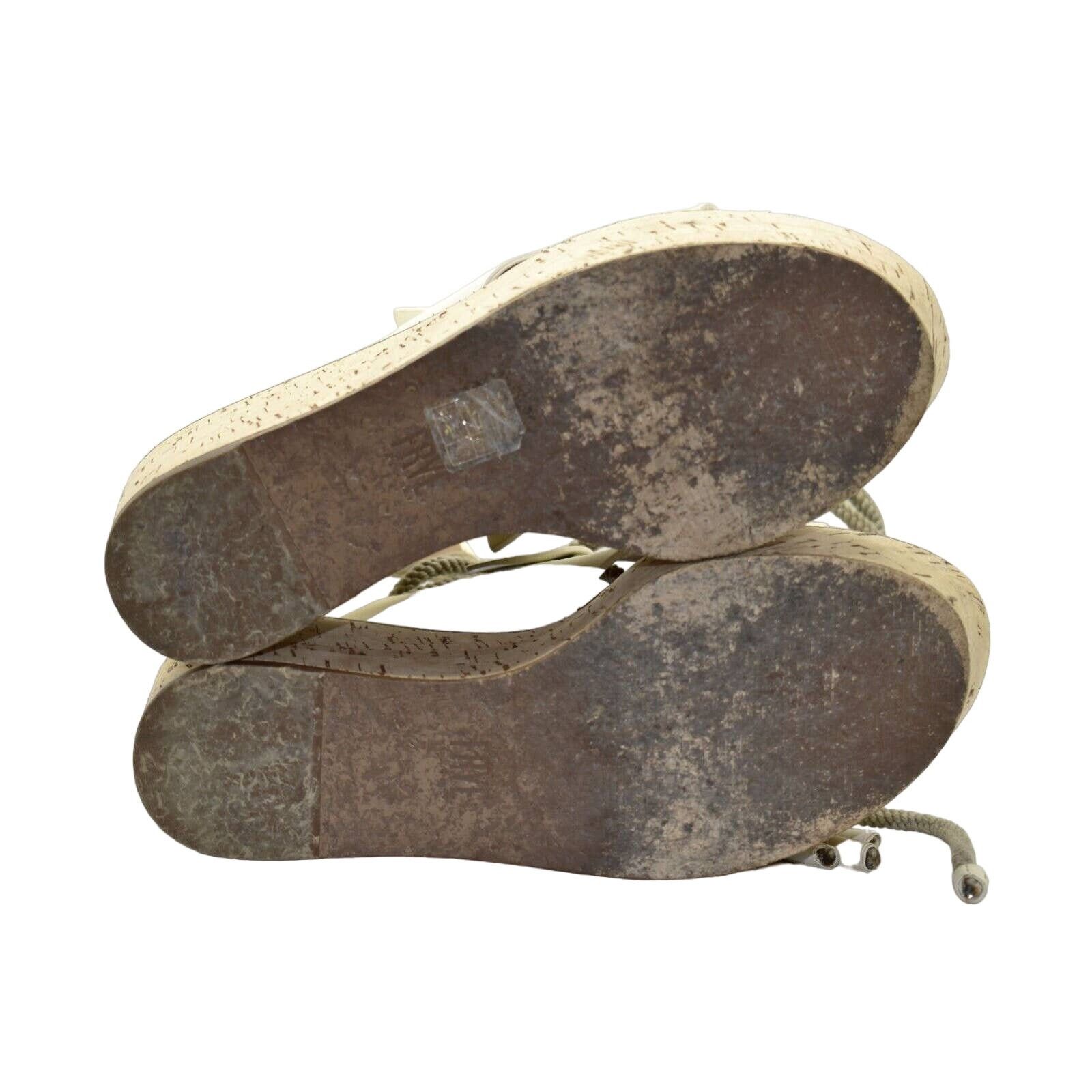 Frye B0 FRYE Dalia White Leather Cork Platform Sandals Shoes 9 M Size US 9 / IT 39 - 7 Thumbnail