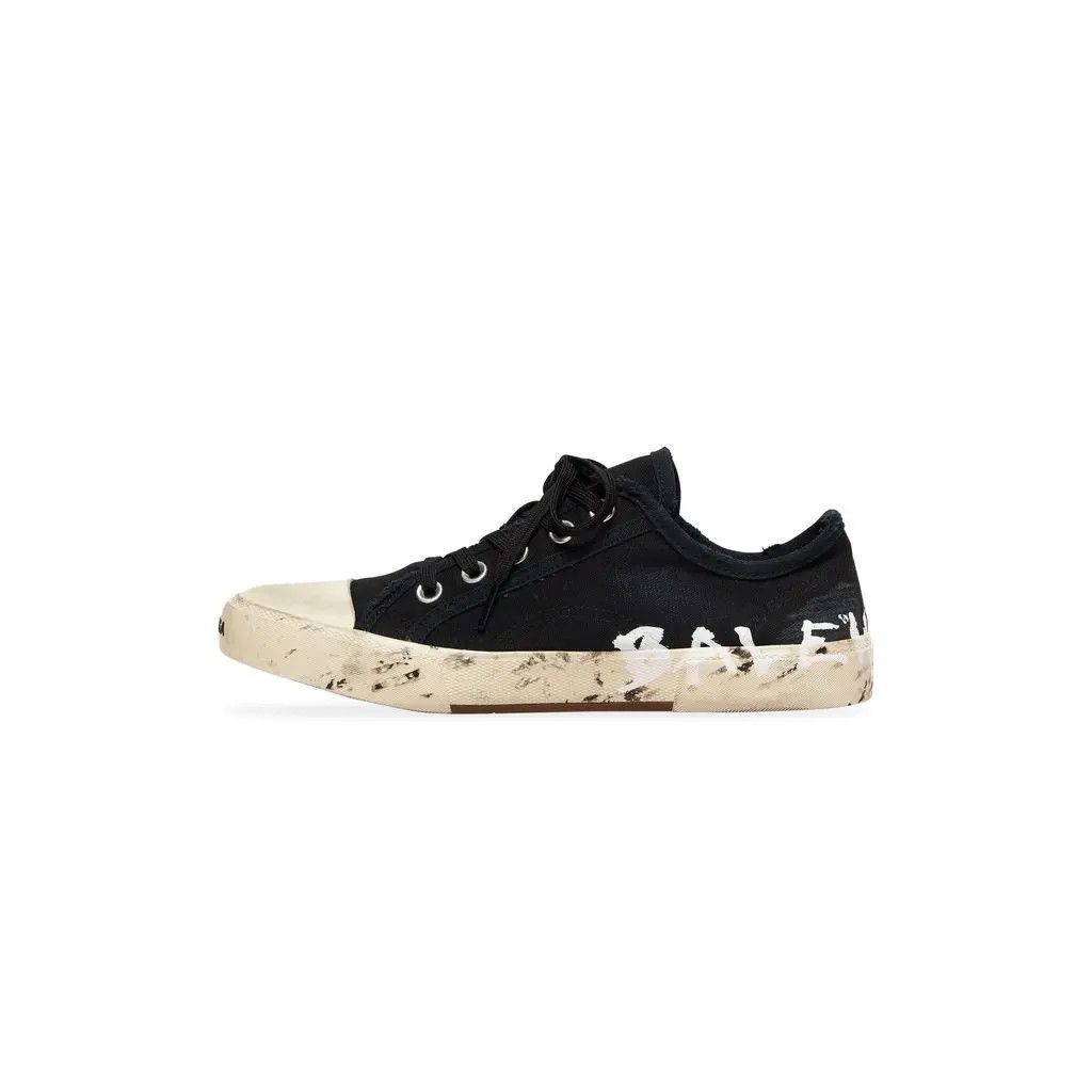 Balenciaga o1srvl11e0325 Paris Low Top Sneakers in Black/Sea Salt Size US 10 / IT 40 - 4 Thumbnail