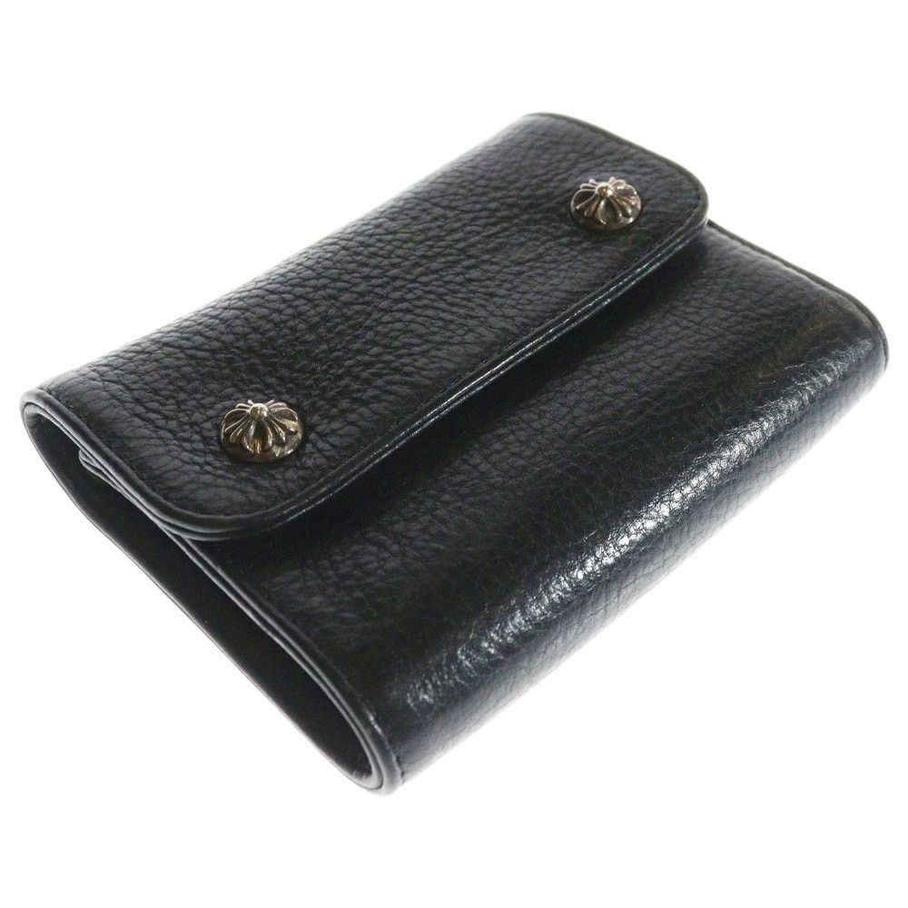 CHROME HEARTS WAVE MINI Leather Wallet Black