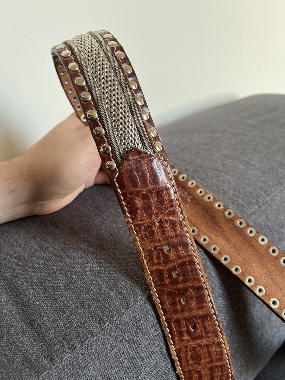 Cowboy Equipment Cheval Design Studio Super Heavy Leather Metallic Belt Size ONE SIZE - 18 Thumbnail