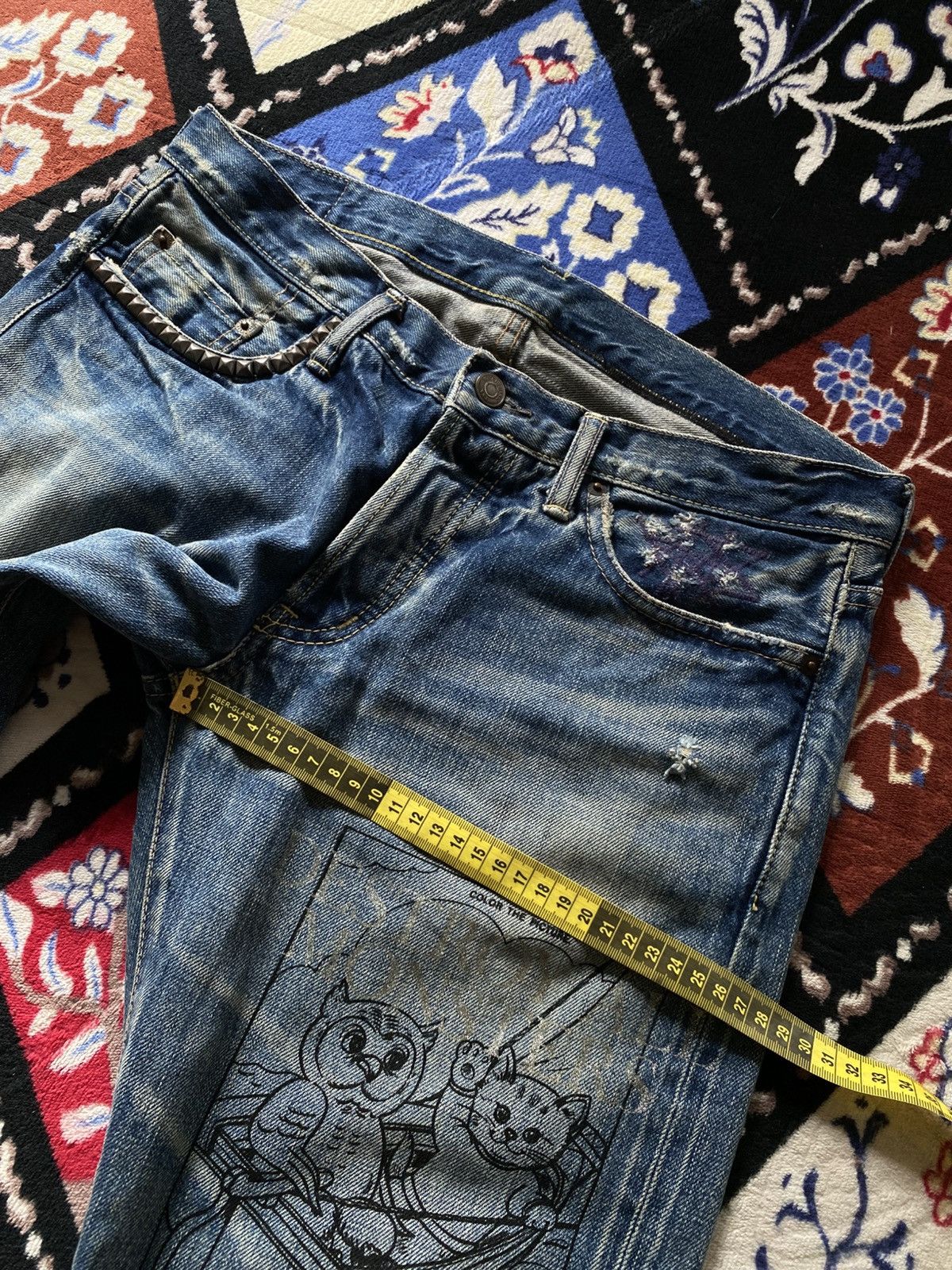 Hysteric Glamour Hysteric Glamour Destroy All Monsters Selvedge Distressed Size US 32 / EU 48 - 22 Thumbnail