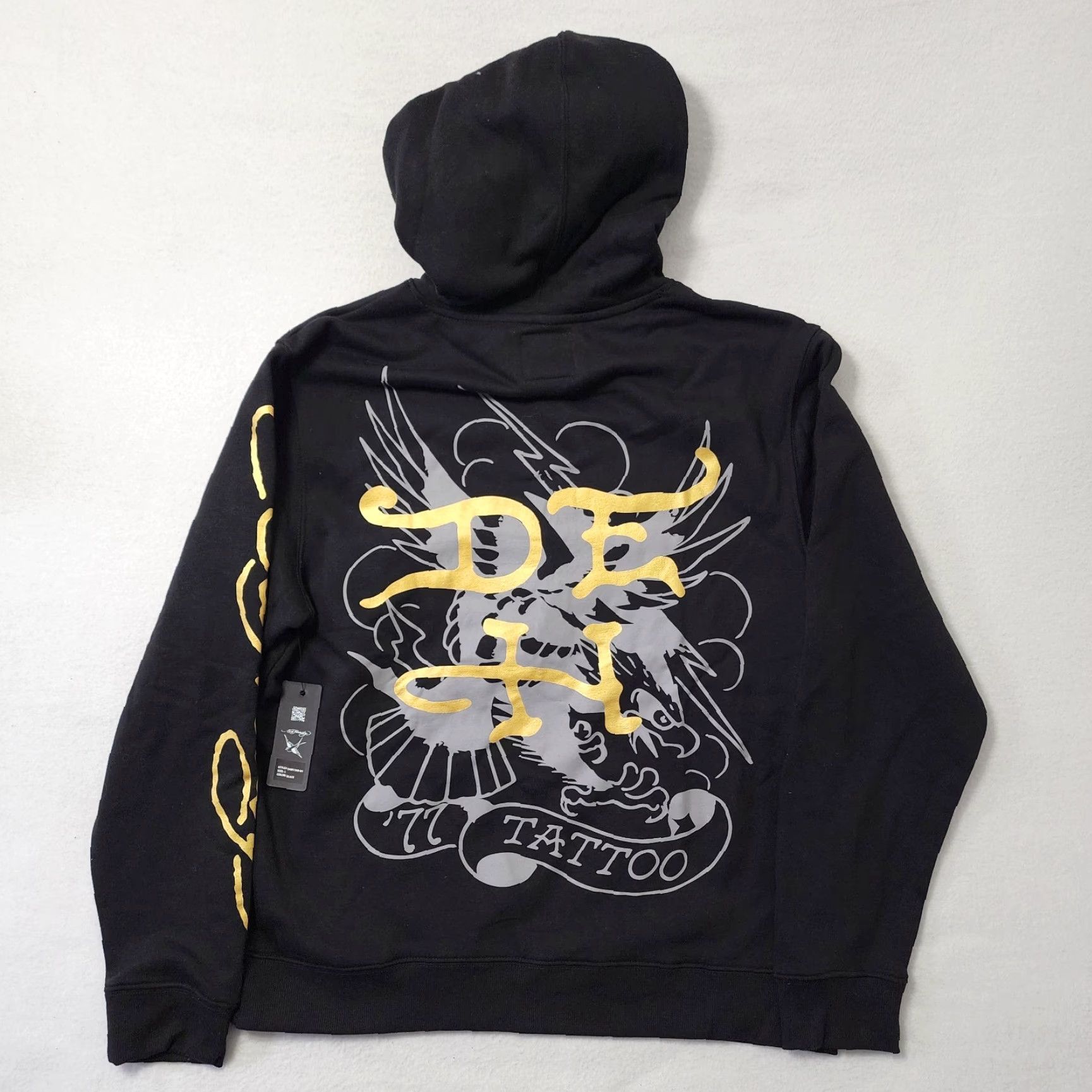 Ed Hardy Ed Hardy Hoodie Men L Black Y2k Tattoo Skull Dragon Spellout Pullover Jacket Size US L / EU 52-54 / 3 - 2 Thumbnail
