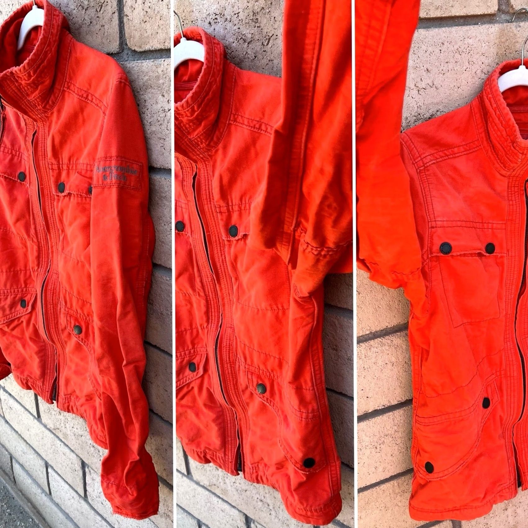Abercrombie & Fitch Abercrombie & Fitch Orange Military Moto Utility Jacket Mens M Size US M / EU 48-50 / 2 - 4 Thumbnail
