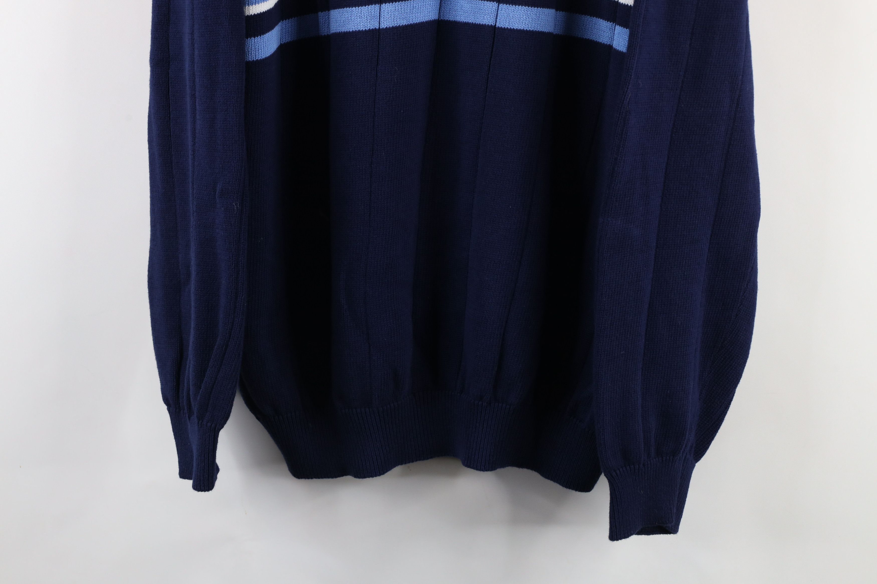Vintage Vintage 90s Streetwear Block Ribbed Knit V-Neck Sweater Size US XL / EU 56 / 4 - 3 Thumbnail