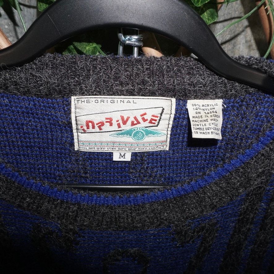 Vintage Medium - Vintage Y2K Aztec style abstract 1990s knit sweater Size US M / EU 48-50 / 2 - 3 Thumbnail