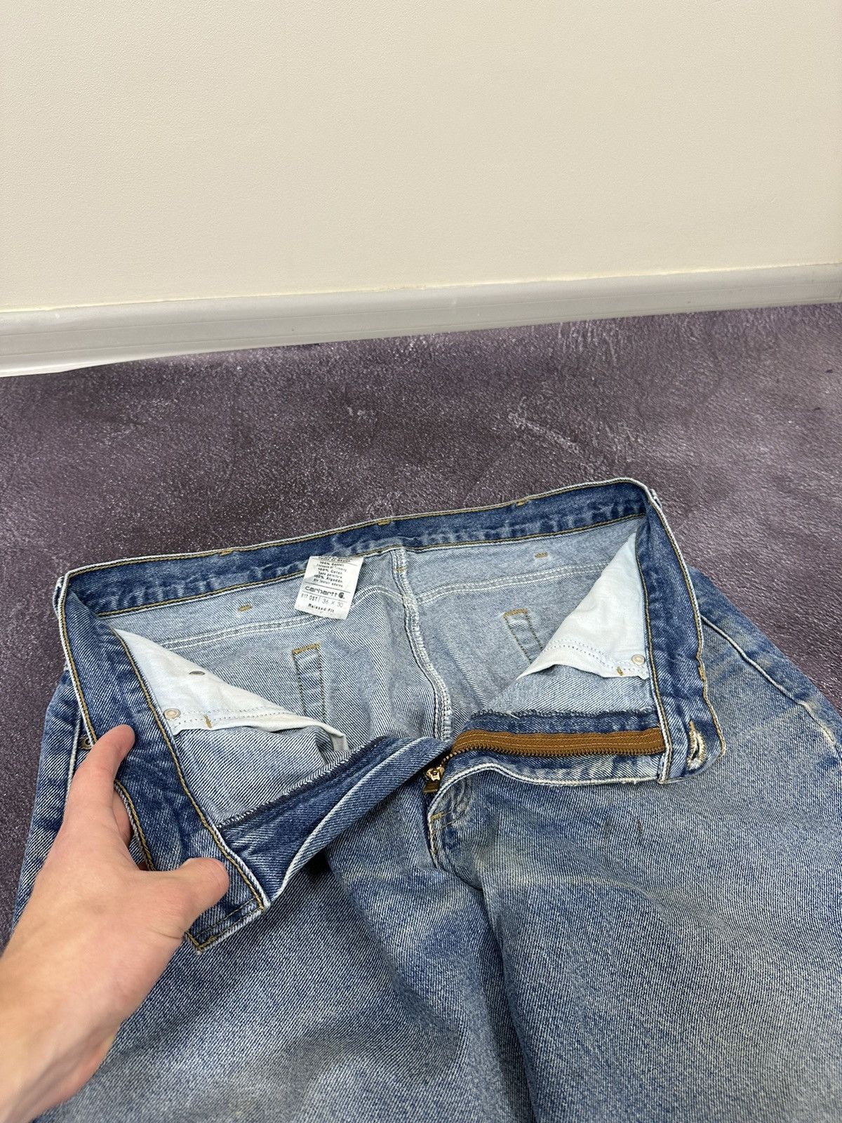 Carhartt Vintage 90s Carhartt USA Relaxed Fit Opium Faded Work Jeans Size US 36 / EU 52 - 12 Thumbnail