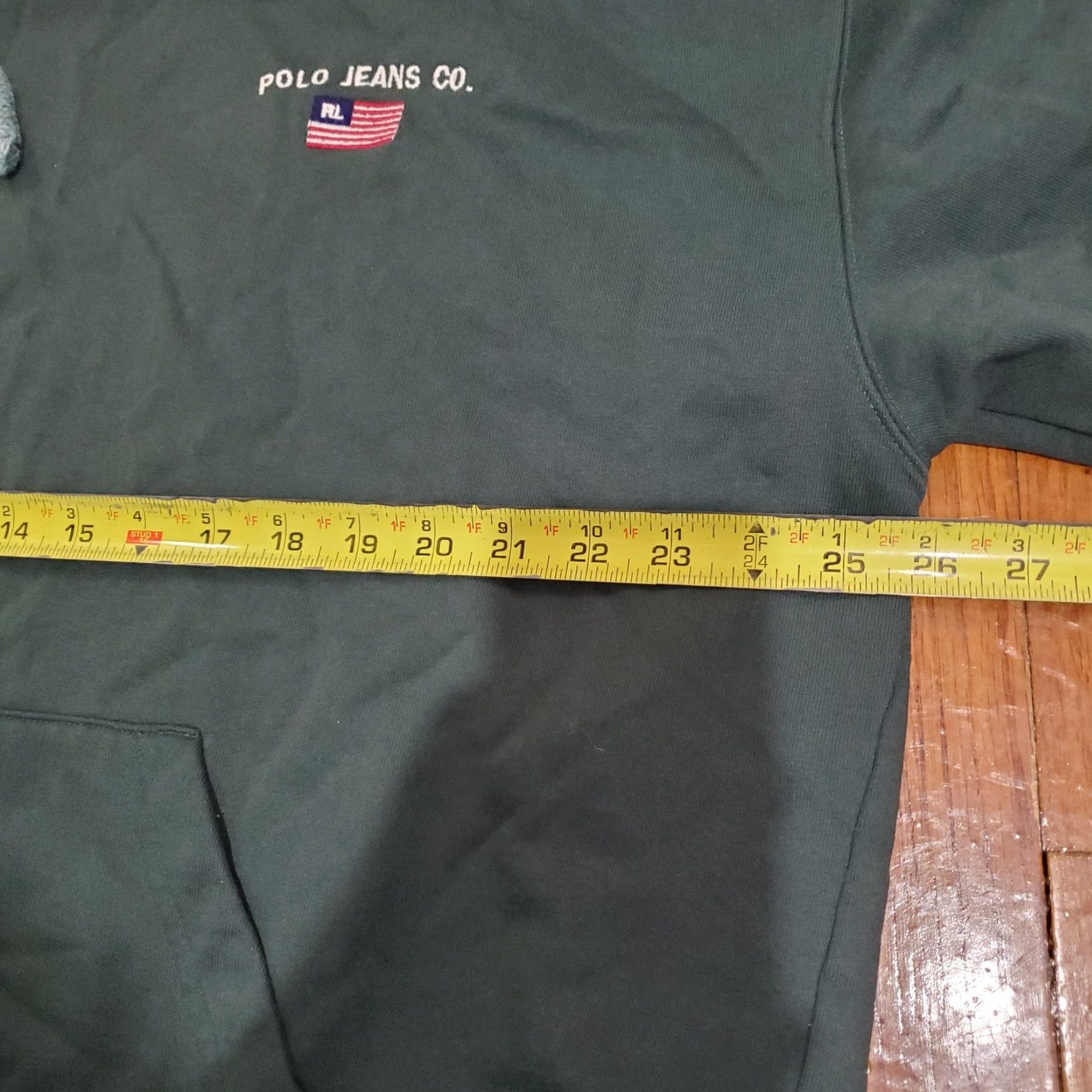 Vintage VINTAGE Ralph Lauren Polo Jeans Co Hoodie Men XL Forest Green 90s Sweatshirt Pullover Hooded Pockets Embroidered Size US XL / EU 56 / 4 - 6 Thumbnail