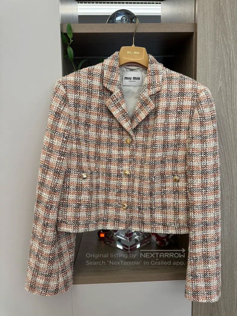 Miu Miu Miu Miu 40 Pink tweed coat in early autumn Size M / US 6-8 / IT 42-44 - 1 Thumbnail
