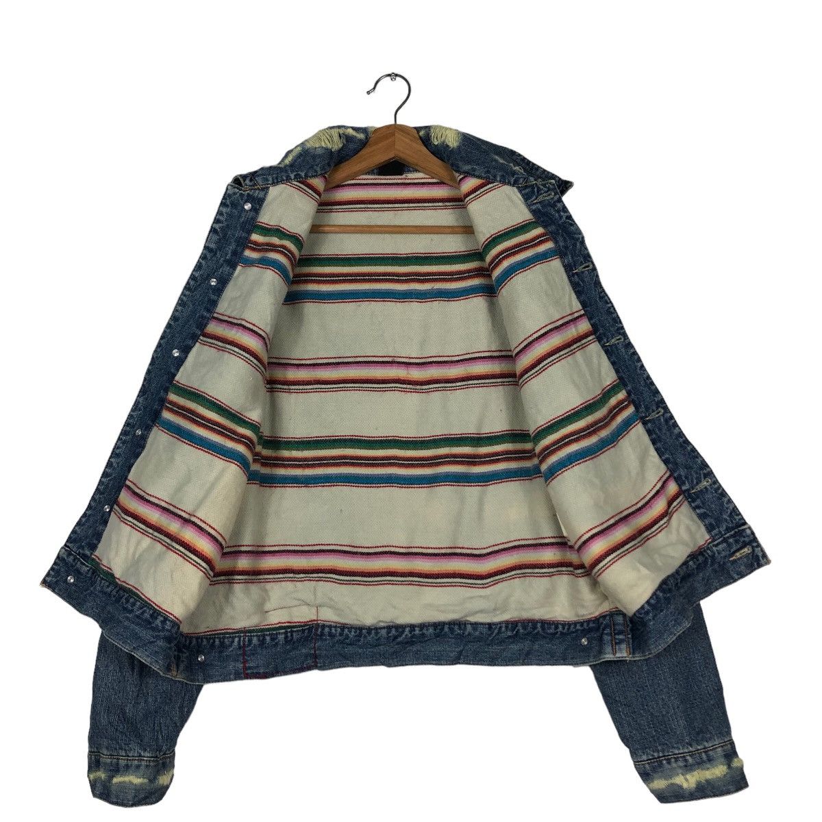 Japanese Brand 🔥Vtg Denim Biker Jacket Japan Blanket Lining Size US M / EU 48-50 / 2 - 13 Thumbnail