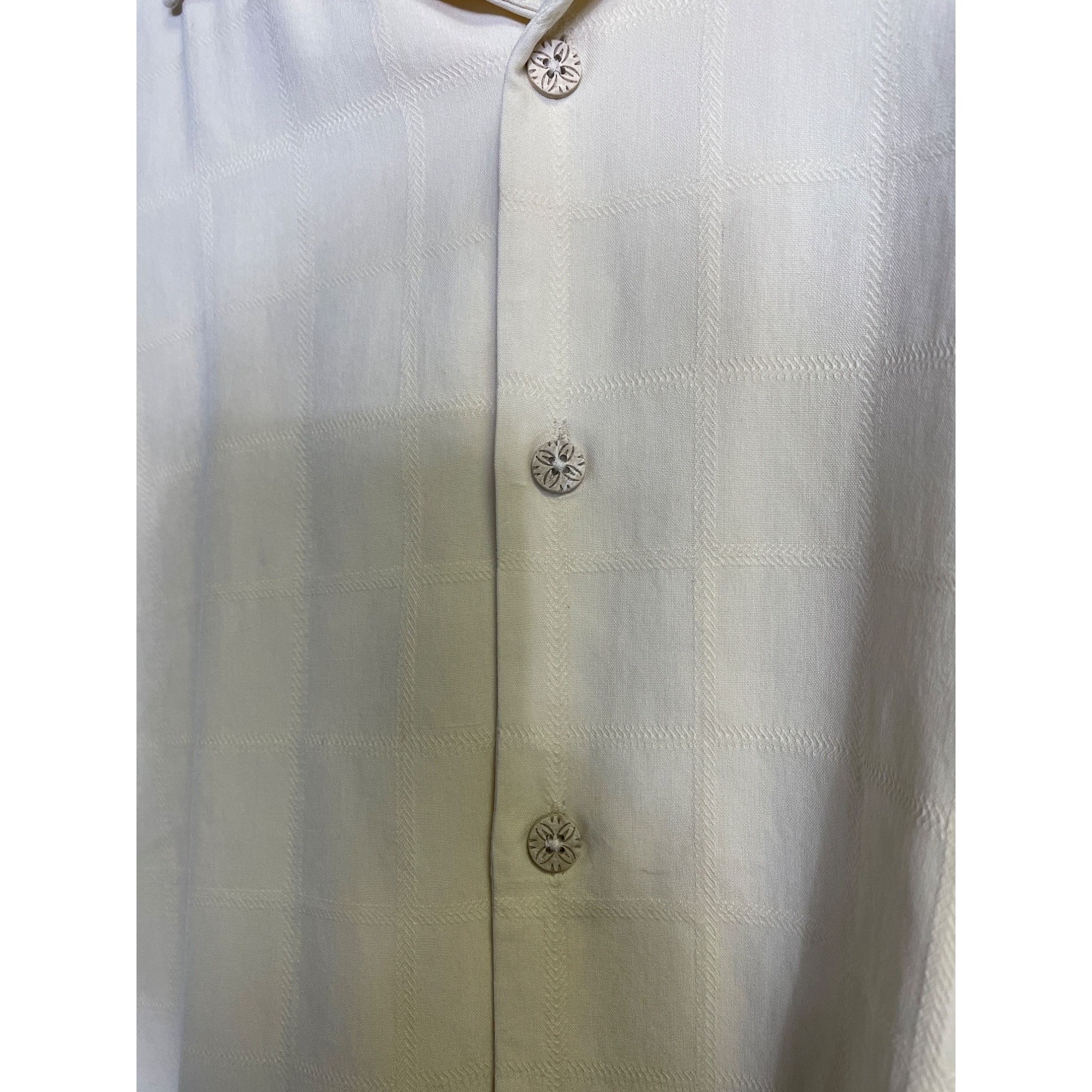 Tommy Bahama Tommy Bahama Mens Yellow All Silk Button Down Dress Shirt Si Size US L / EU 52-54 / 3 - 3 Thumbnail