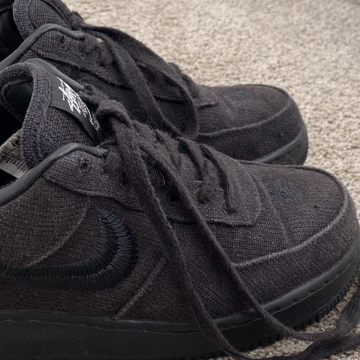 Nike × Stussy Stussy Nike Air Force 1 Low Black Hemp Sz 8.5 Size US 8.5 / EU 41-42 - 7 Thumbnail