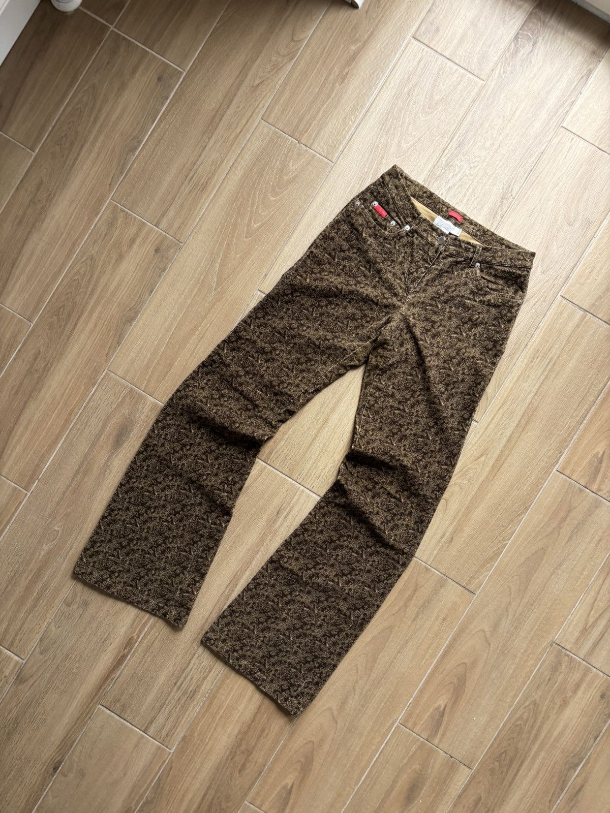 If Six Was Nine Vintage Corduroy Low Rise Flare Jeans Bootcut Western Pants Size 28" / US 6 / IT 42 - 3 Thumbnail