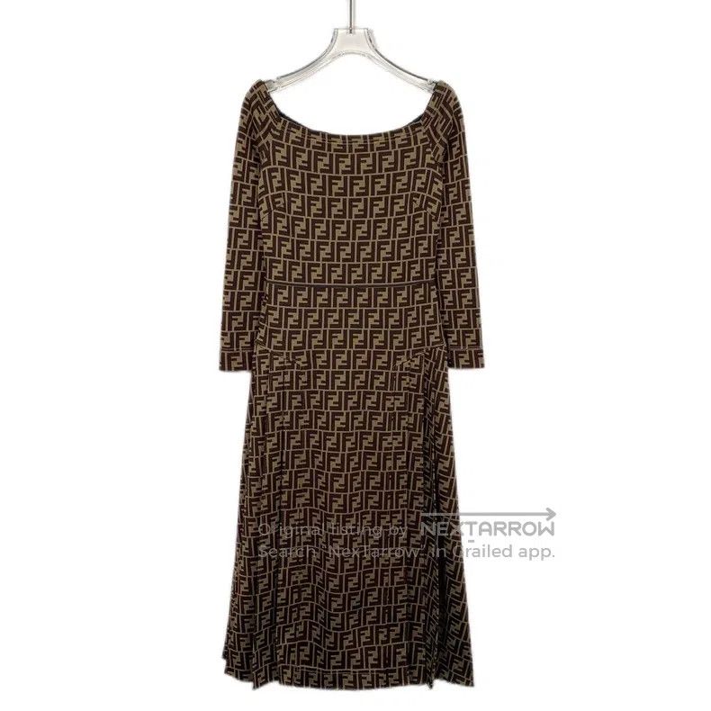 Fendi Fendi Dark brown logo letter all-over print cotton long-sl Size XXS / US 00 / IT 34 - 1 Thumbnail