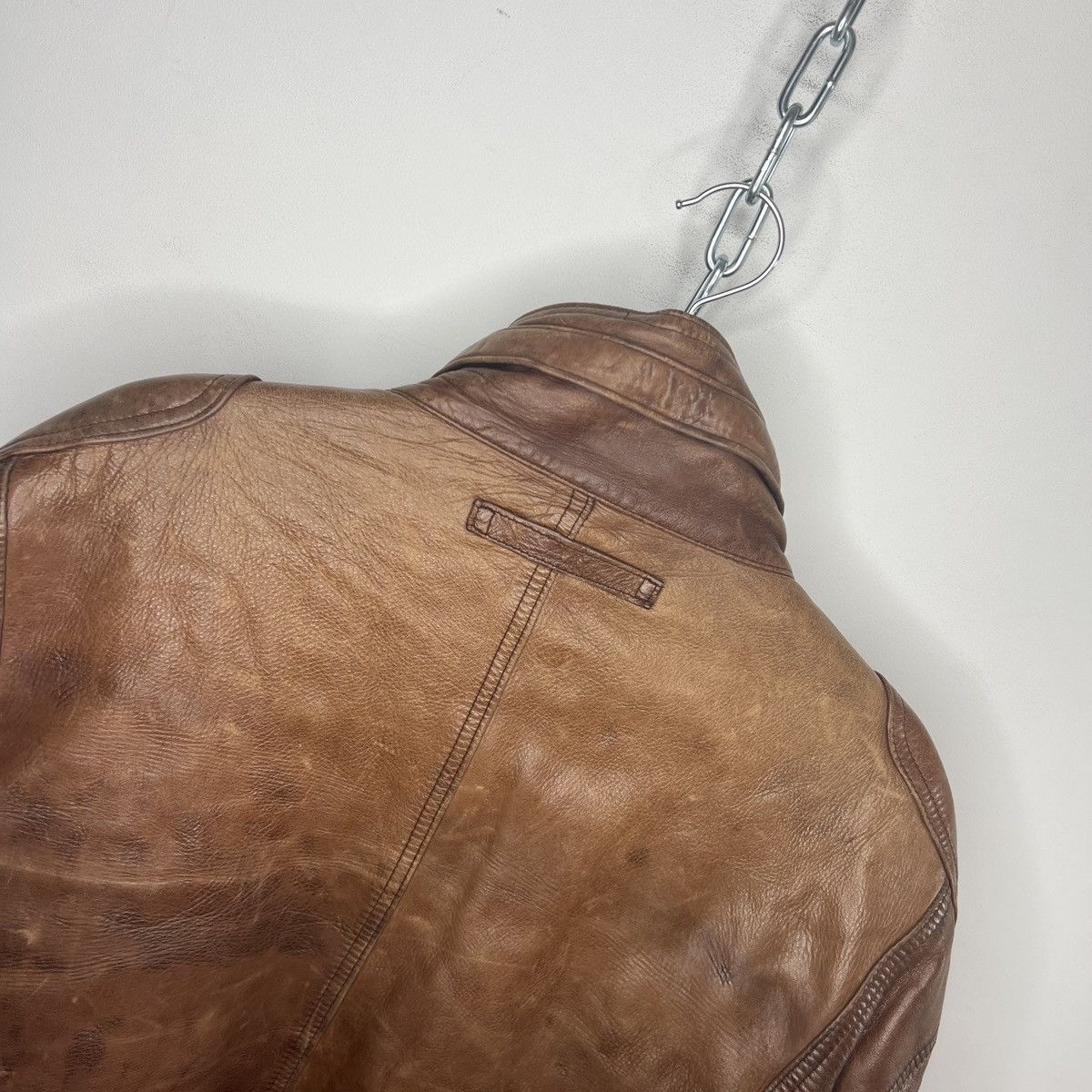 Other Vintage Brown Leather Motor Biker Jacket Trucker Genuine Size US M / EU 48-50 / 2 - 11 Thumbnail