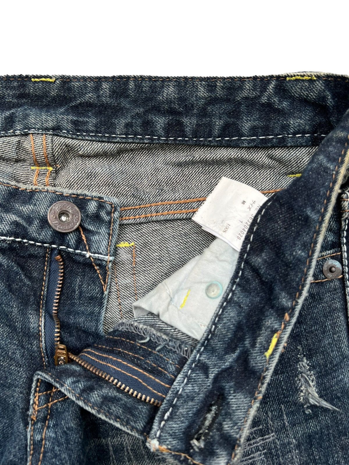Japanese Brand MTRL Distressed Punk Flare Lowrise Denim Jeans 29x30 Size 29" - 9 Thumbnail