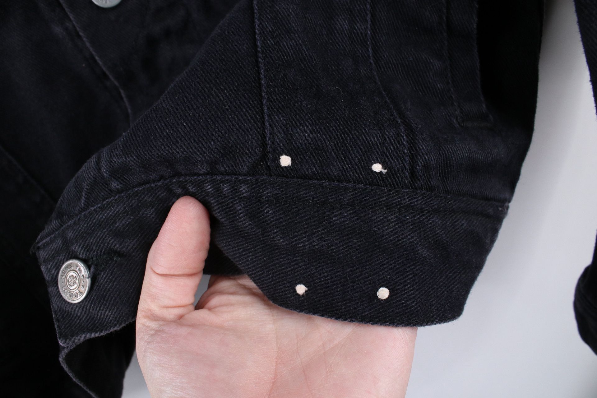 Vintage Vintage 90s Streetwear Faded Denim Jean Trucker Jacket Black Size US S / EU 44-46 / 1 - 4 Thumbnail