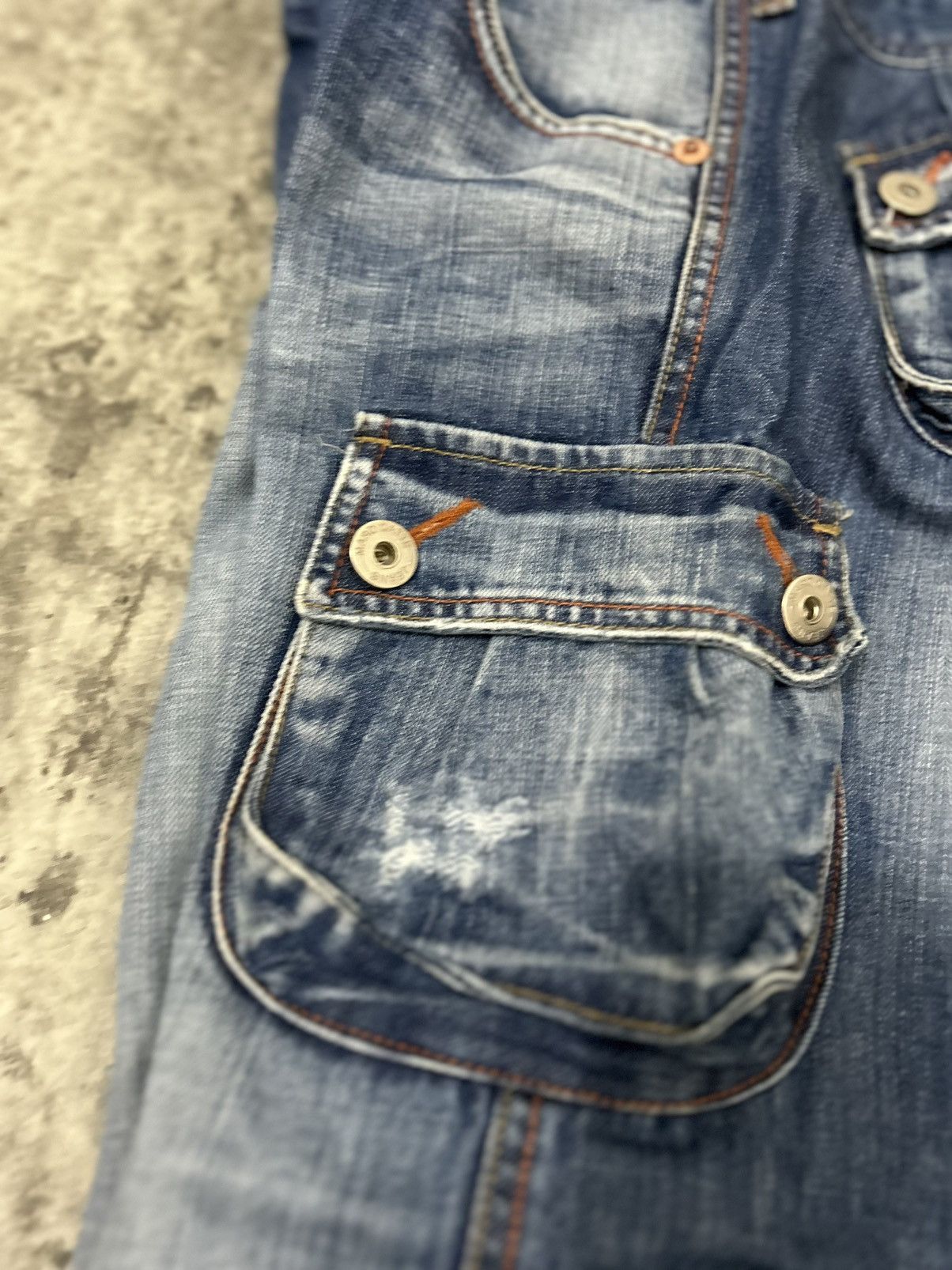 Hysteric Glamour × Japanese Brand × Seditionaries Maro Cate Cargo Baggy Distressed Jeans Size US 30 / EU 46 - 12 Thumbnail