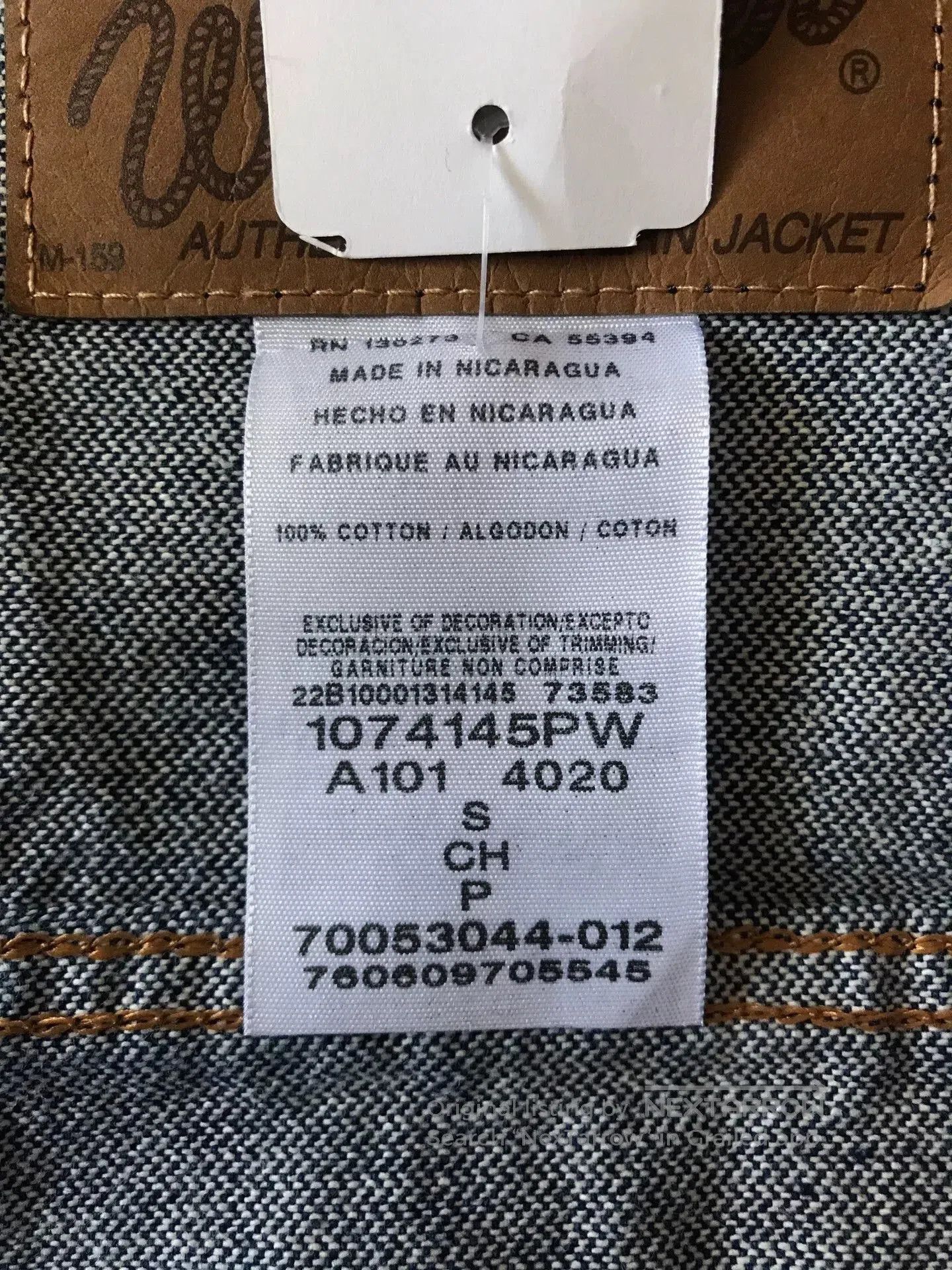 Wrangler Wrangler 74145PW Western Denim Jacket. Size US S / EU 44-46 / 1 - 9 Thumbnail